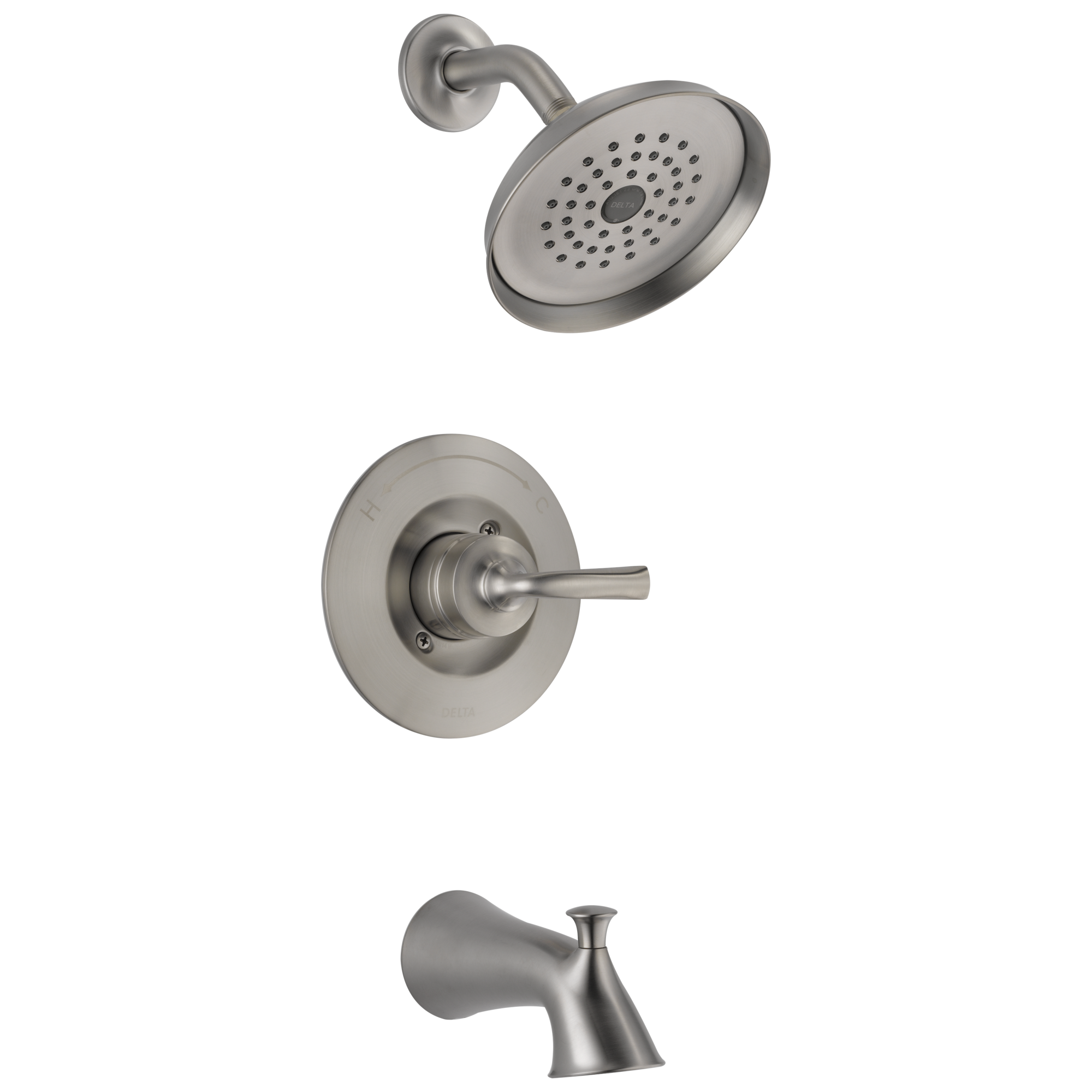 Delta 144716C-SS Lorain Stainless 1-handle Single Function Round Bathtub and Shower Faucet Valve Included