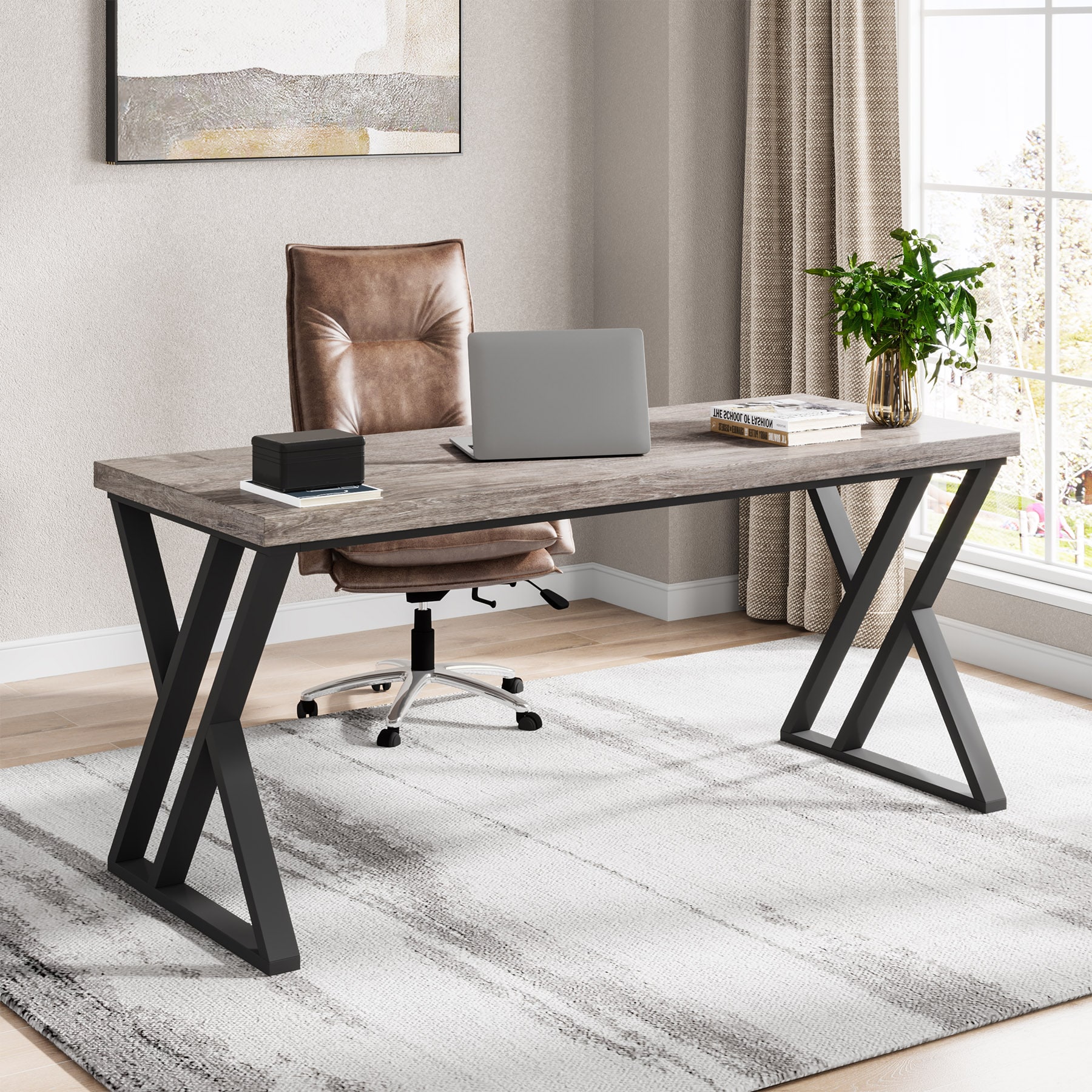 Fnova LWTJ-U0154 Office Conference Table Multiple colors/finishes 2 -Person Conference table ( 55.12-in W x 29.53-in H )