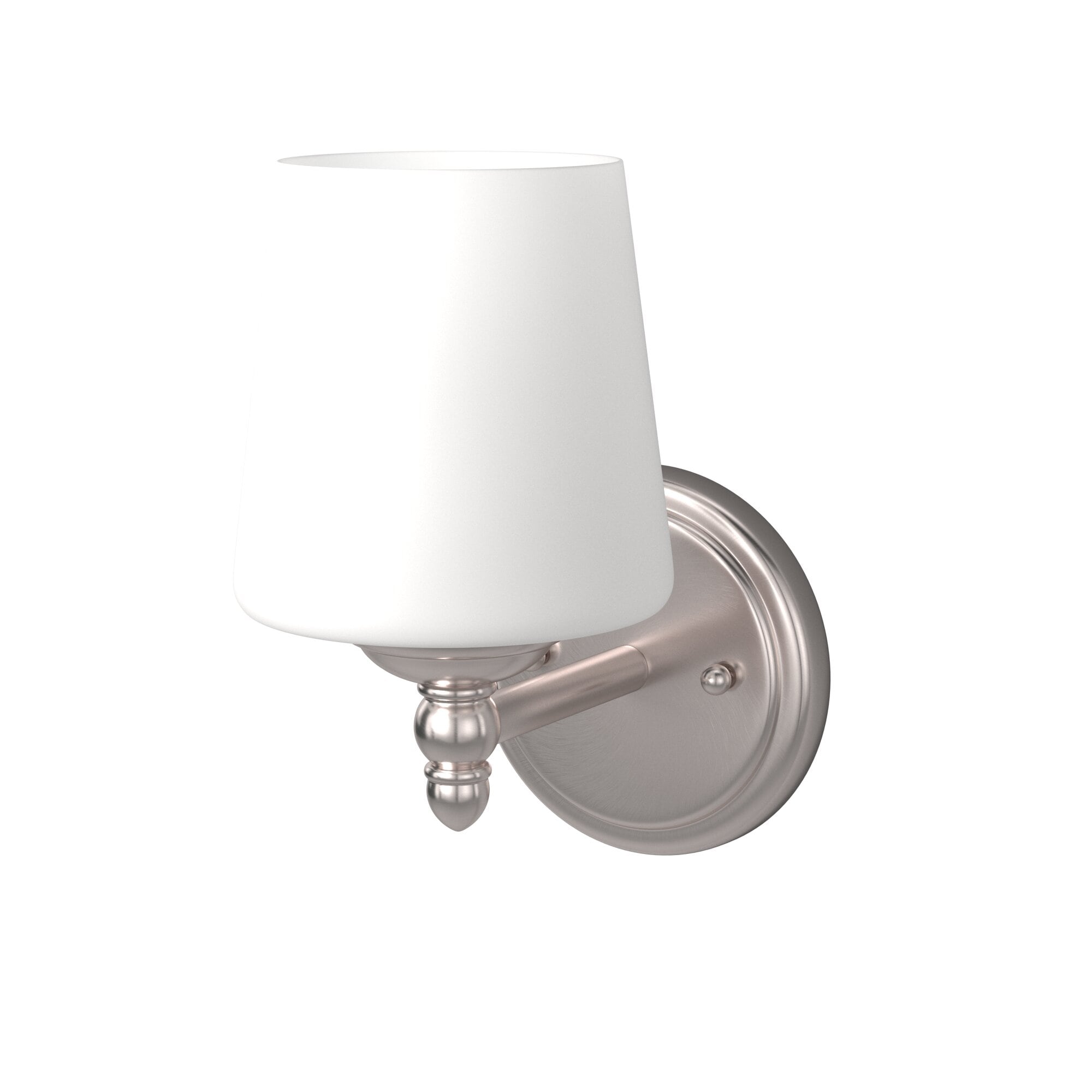 Darcy 9" Brushed Nickel Wall Sconce with Opal Glass Shade