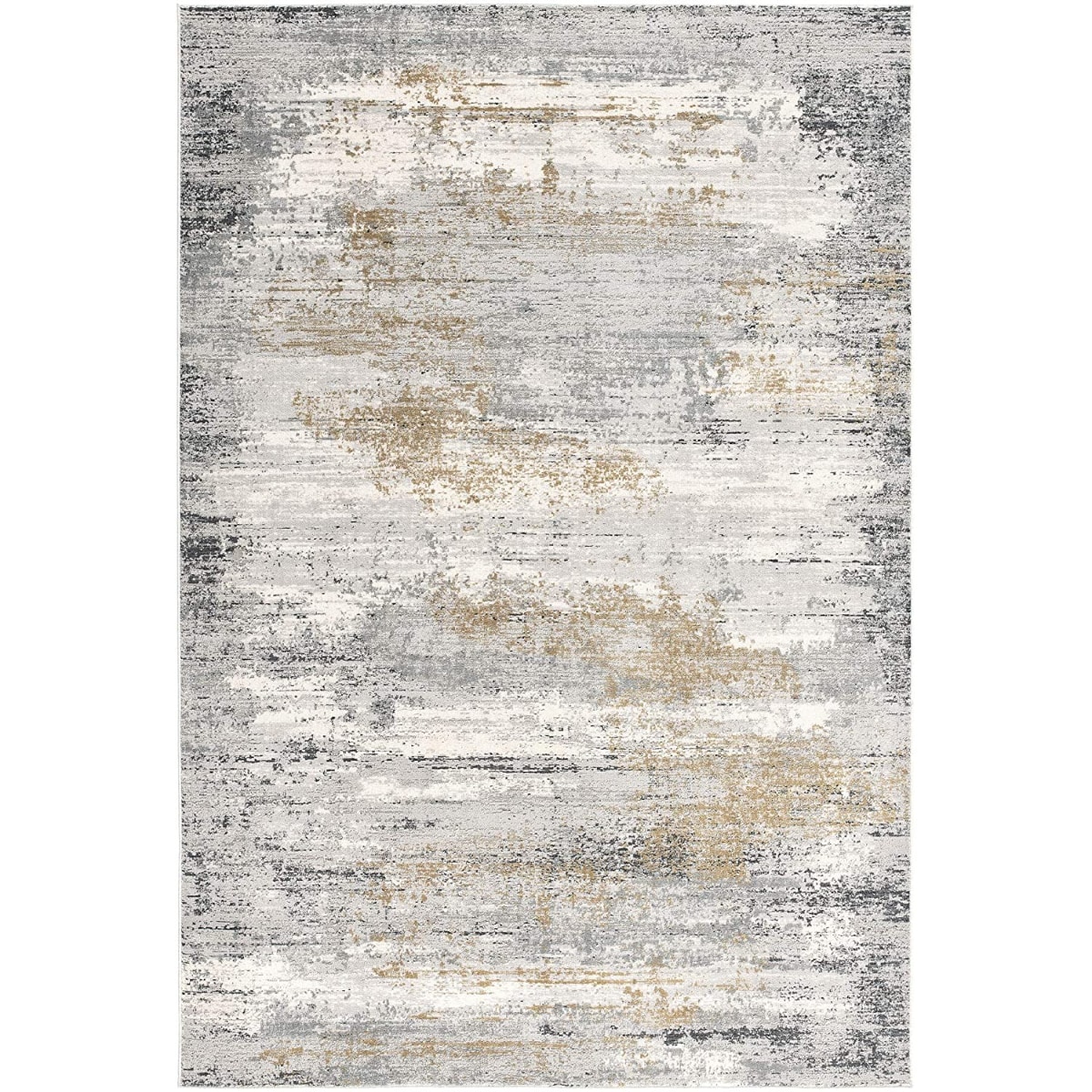 HomeRoots 4000391742 2 x 15 (ft) Viscose Grey Rectangular Indoor Abstract Runner rug