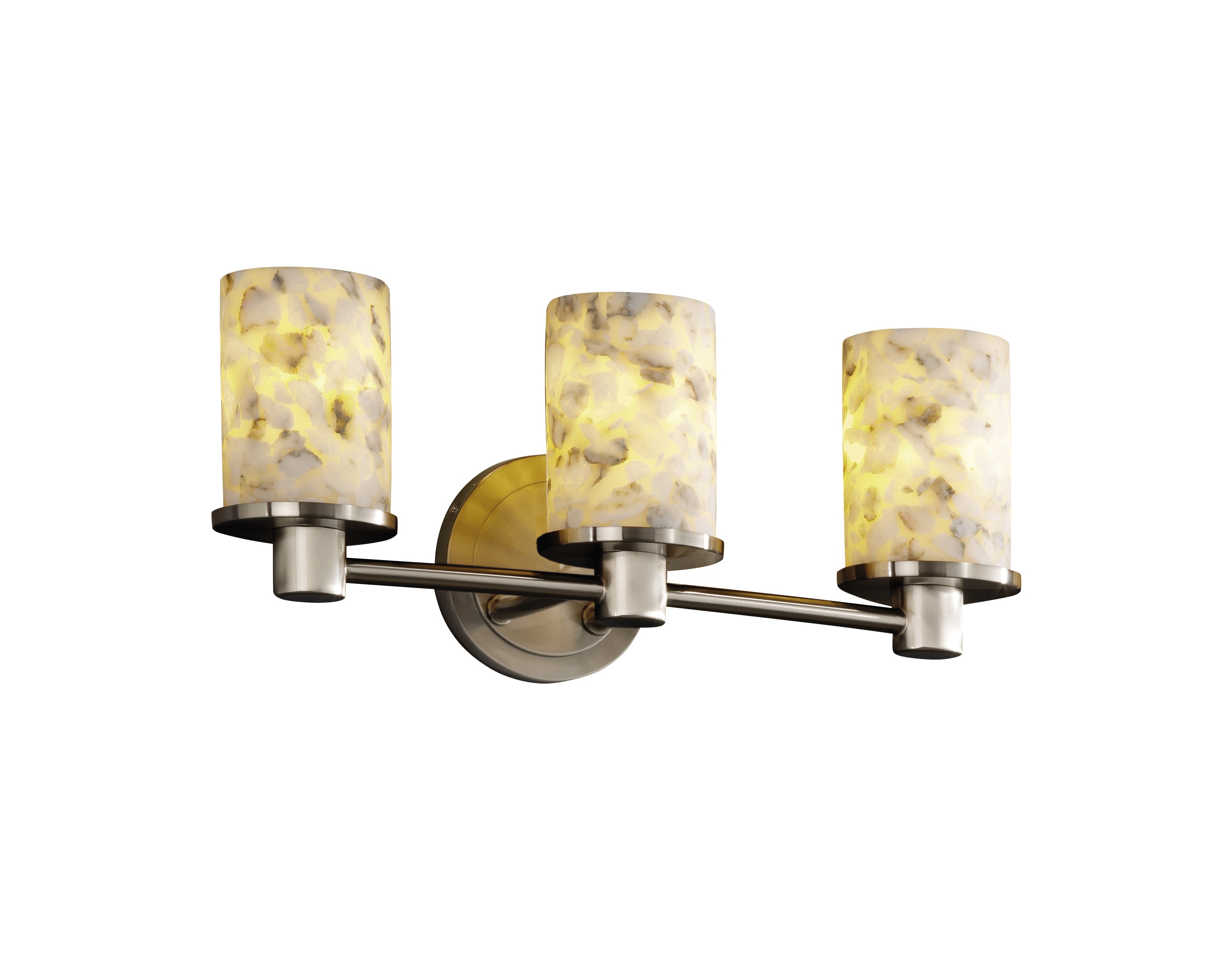 Justice Design Group ALR-8513-10-NCKL Alabaster Rocks 20-in 3-Light Brushed Nickel Transitional Vanity Light