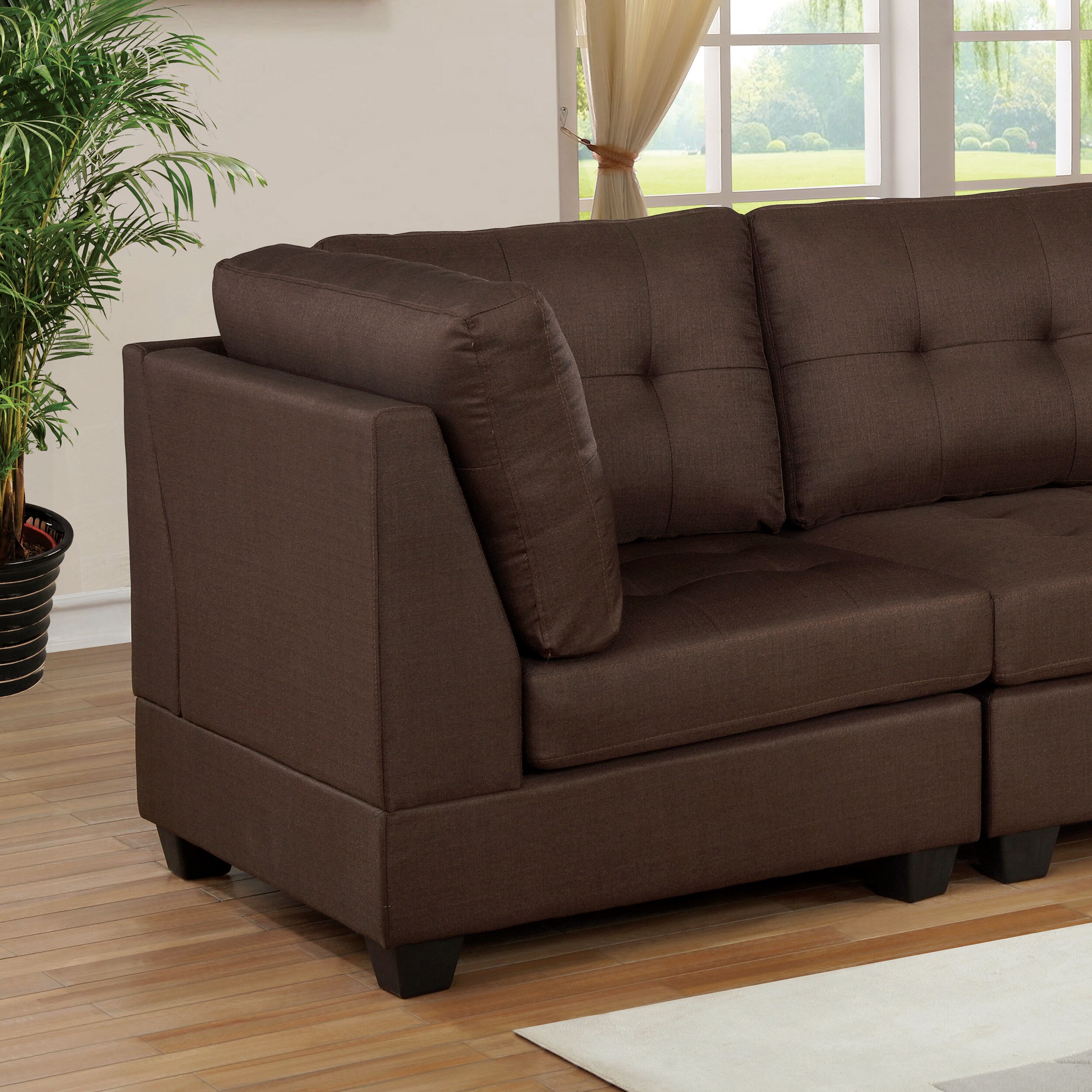 Furniture of America Waltham Casual Brown Corner Chair in the