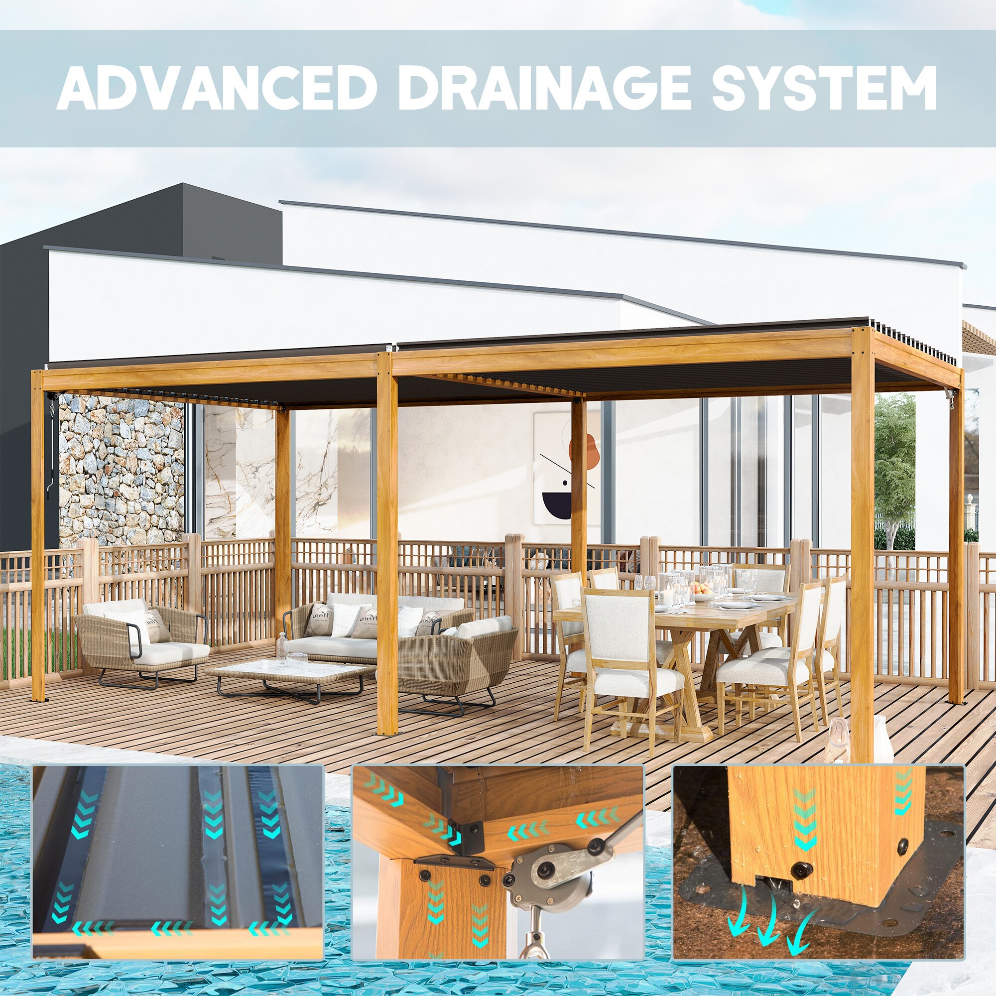 Clihome CL-LGMF1632A Wood-Resin-Gazebos - View #4