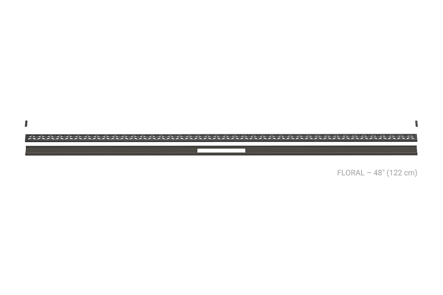 Schluter Systems KLVRID5TSDA122 Kerdi-Line-Vario 48-in Grate Floral Dark Anthracite