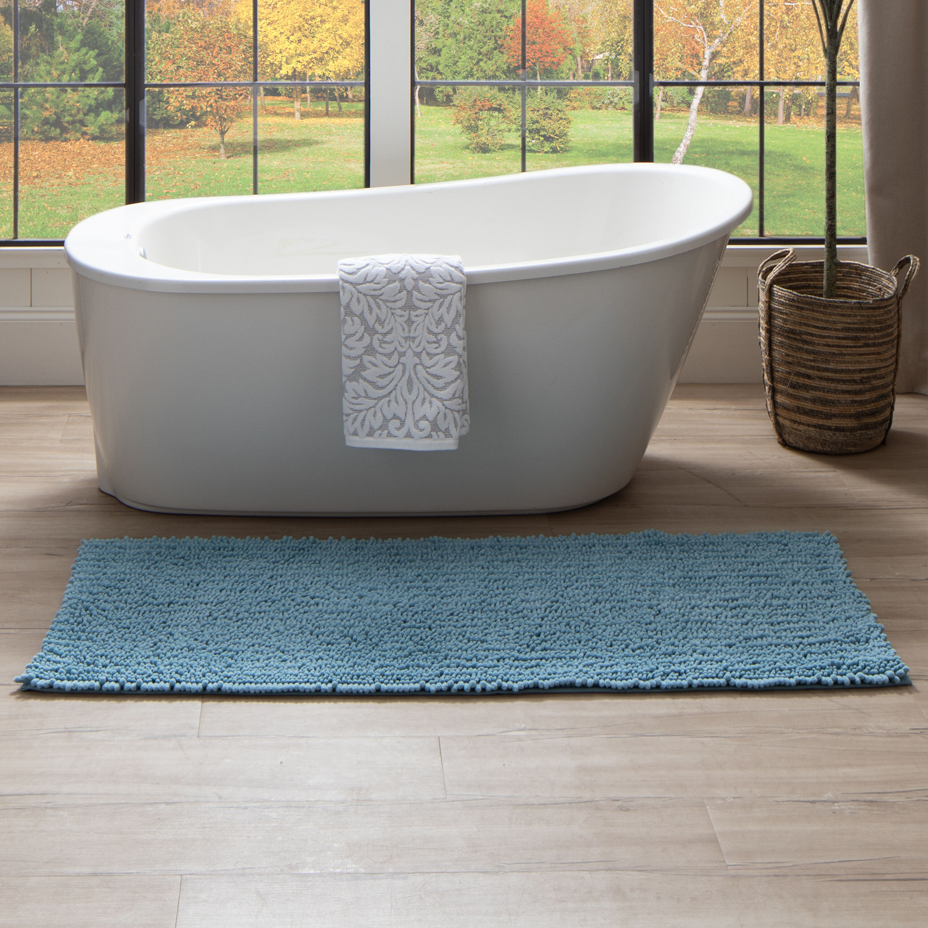 Duck Clorox 17-in x 36-in Sky Blue PVC Bath Mat in the Bathroom Rugs & Mats  department at