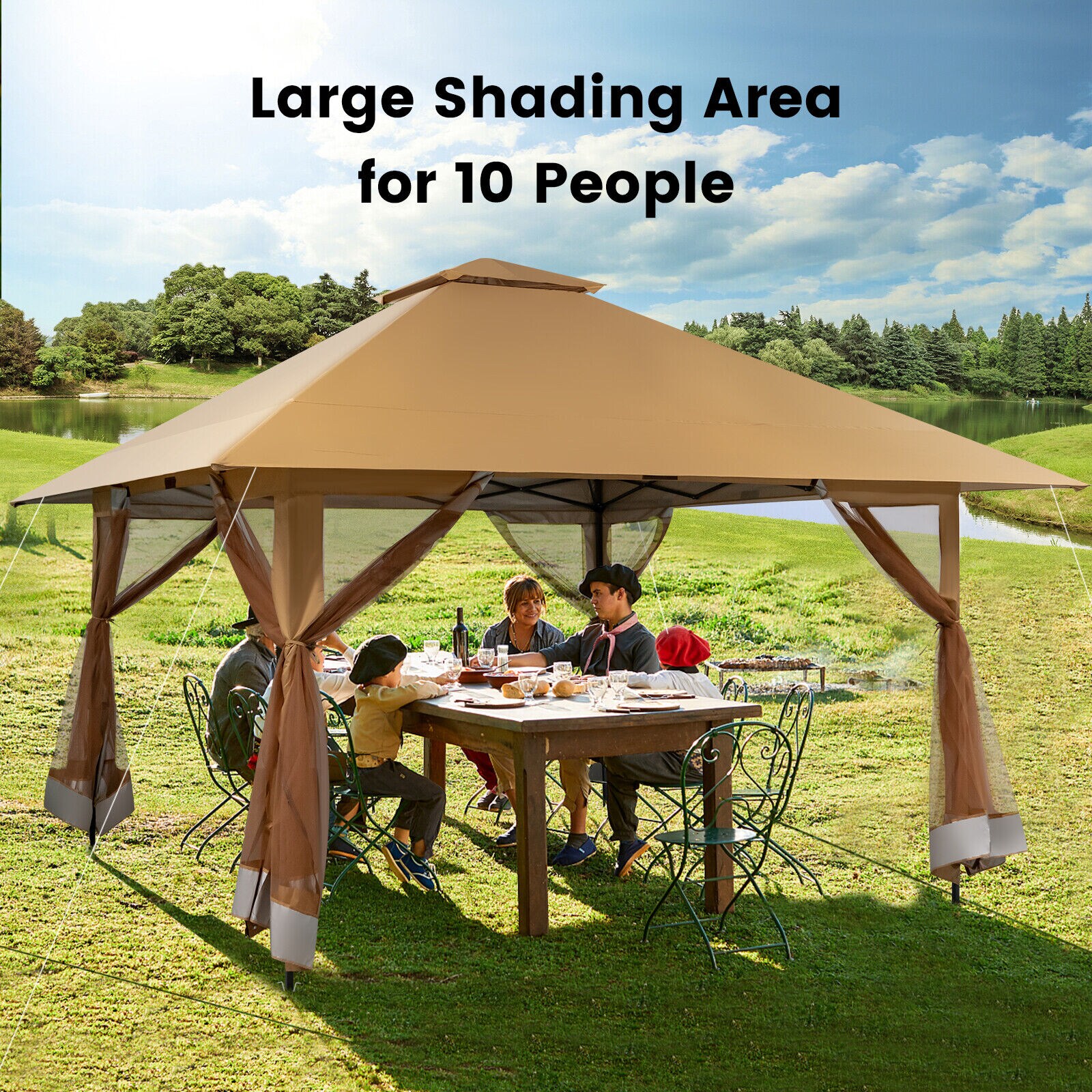 WELLFOR NCHY-963PLCWH Wood-Resin-Gazebos - View #3