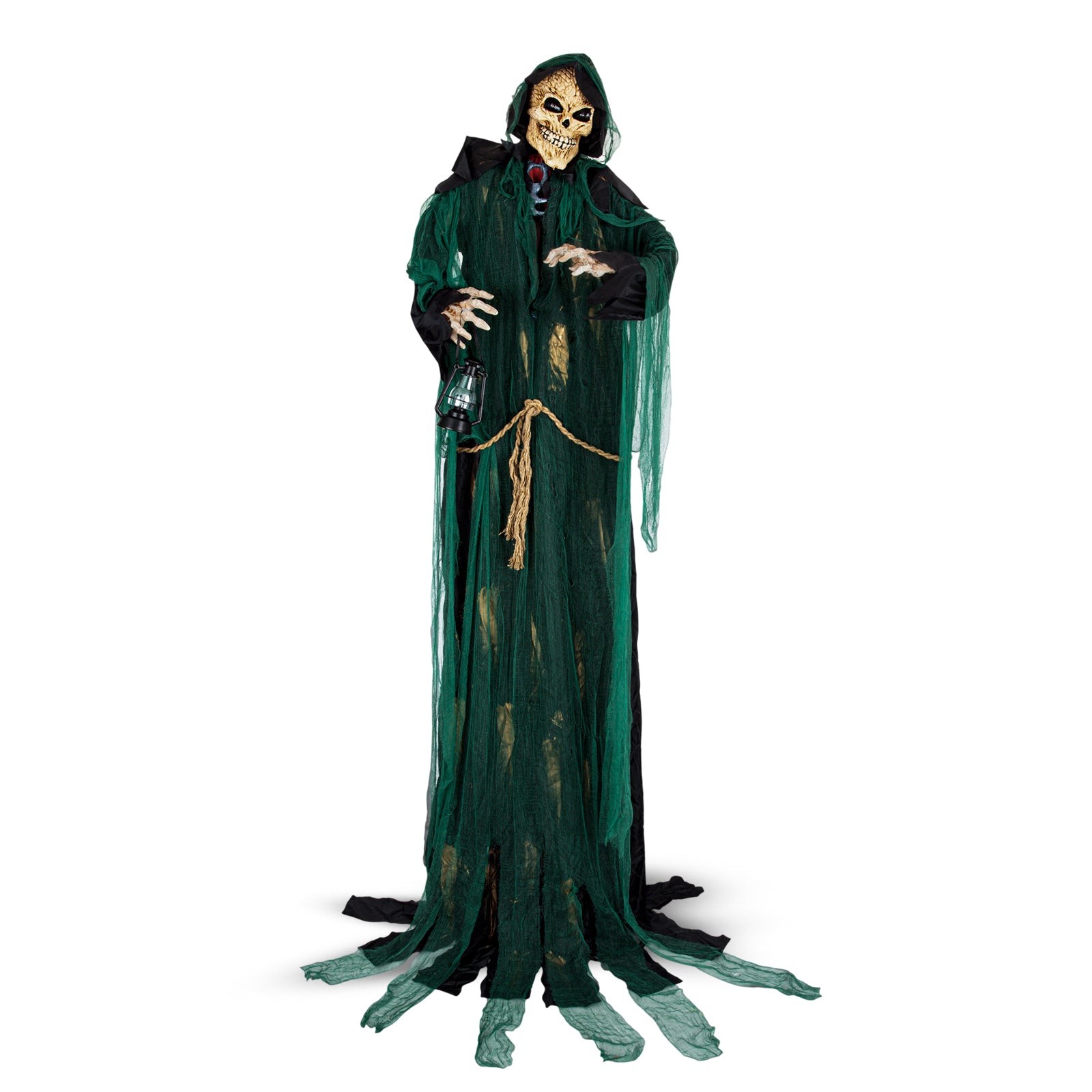 Romswi  7ft Sound-Activated Lighted Grim Reaper Halloween Animatronic (1-Pack)