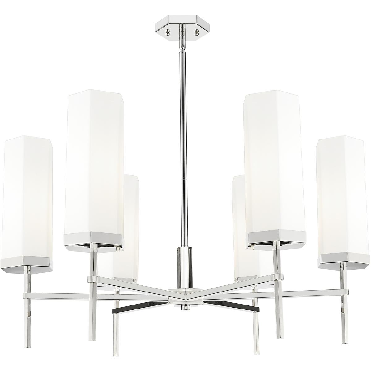Innovations Lighting -  463-6CR-PN-G463-12WH Blakeley Chandelier Polished Nickel