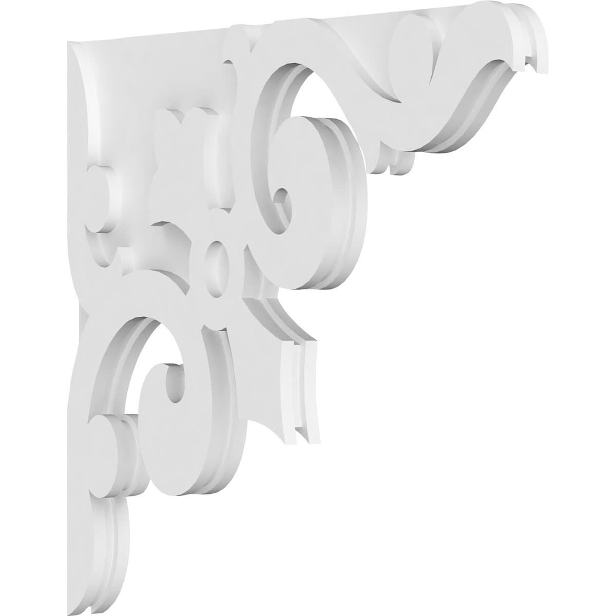 Ekena Millwork CORP01X22X22WH 1.875-in x 22-in x 22-in Whitman Unfinished White PVC Paintable Corbel