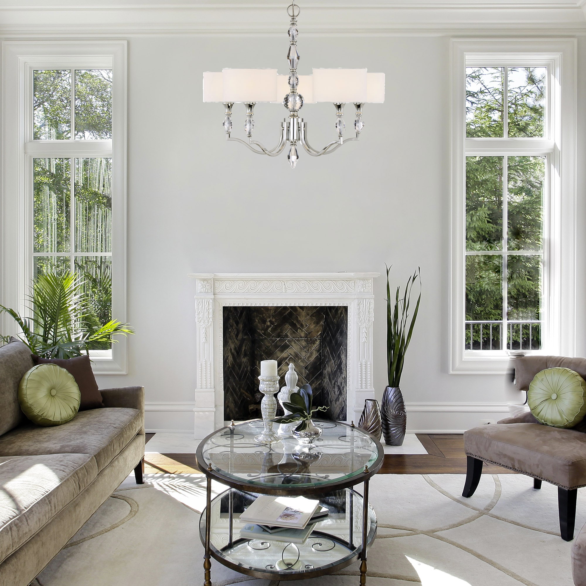 Designers Fountain 89985-CH Evi 5-Light Chrome Transitional Dry rated Chandelier