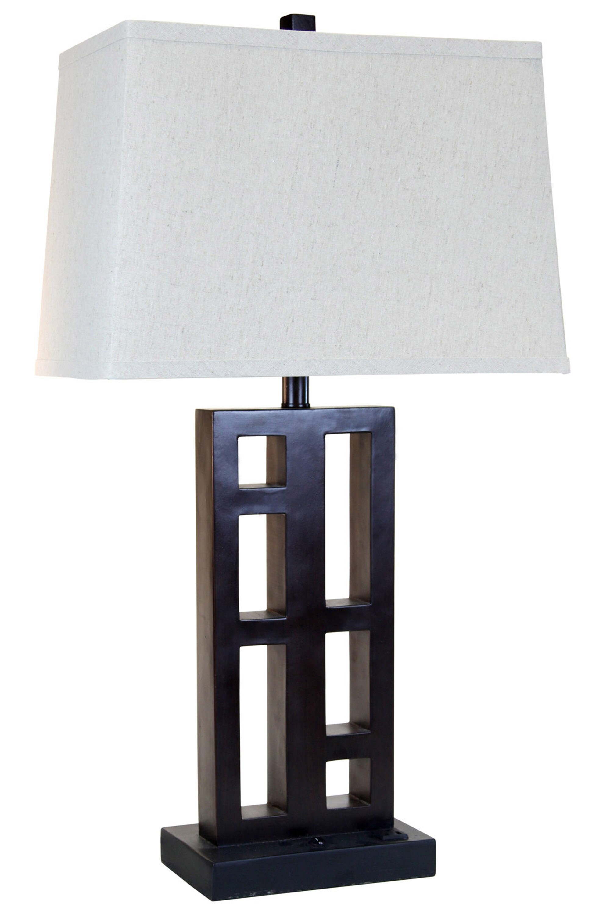 StyleCraft Home Collection 30-in Expresso Table Lamp with Fabric Shade in Table Lamps at Lowes.com