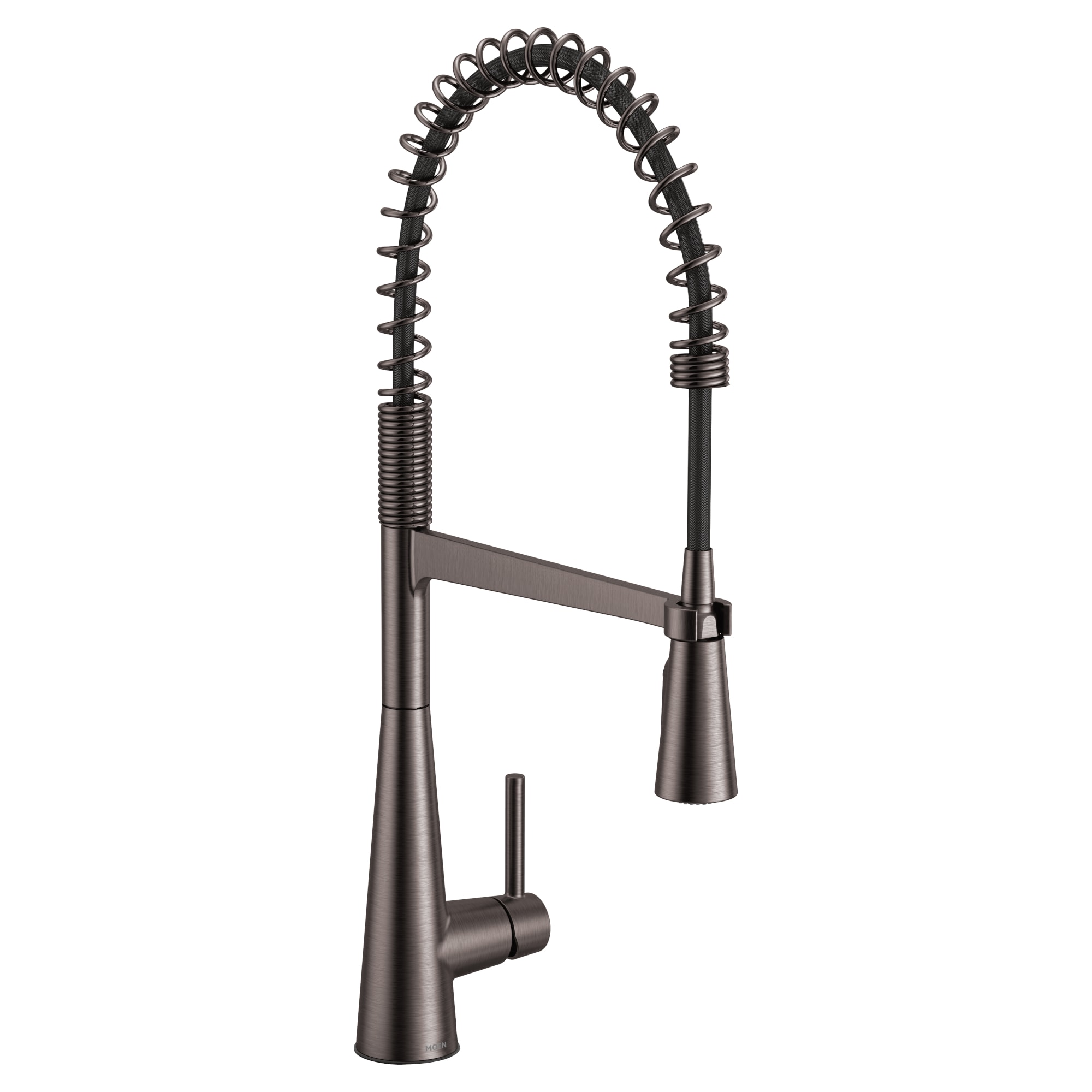 Moen 5925BLS Sleek Black Stainless Single Handle Deck-mount Pre-rinse Kitchen Faucet with Sprayer ( Deck Plate Included )