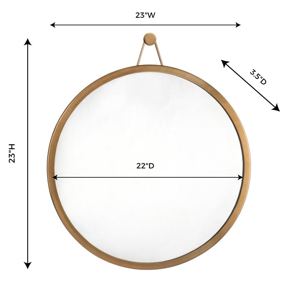 TOV Furniture TOV Mirrors 23-in W x 23-in H Round Brass Framed Wall ...