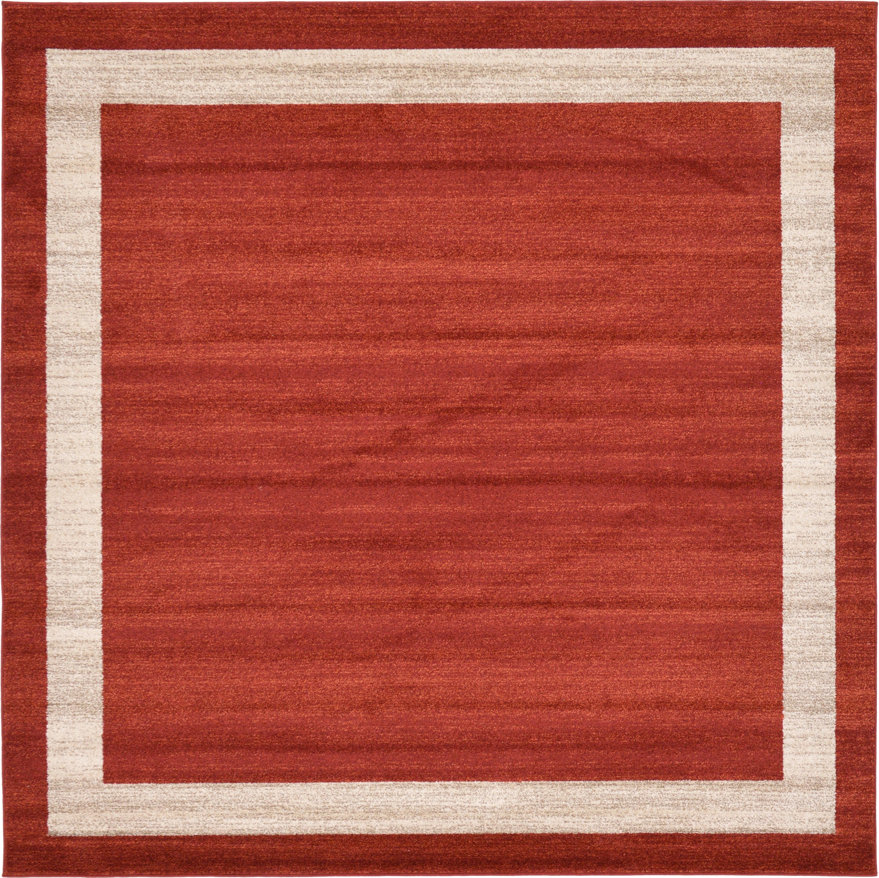 Unique Loom 3127303 Maria Del Mar 8 x 8 (ft) Loomed Polypropylene Terracotta/Ivory Square Indoor Border Industrial Area rug