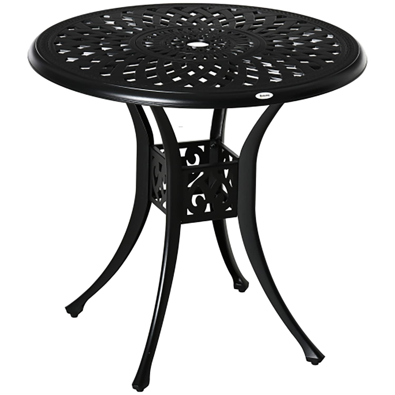 GZMR GM-DH-66011 30" Round Patio Dining Table with Umbrella Hole Round Outdoor Dining 30.8-in W x 30.8-in L with Umbrella Hole