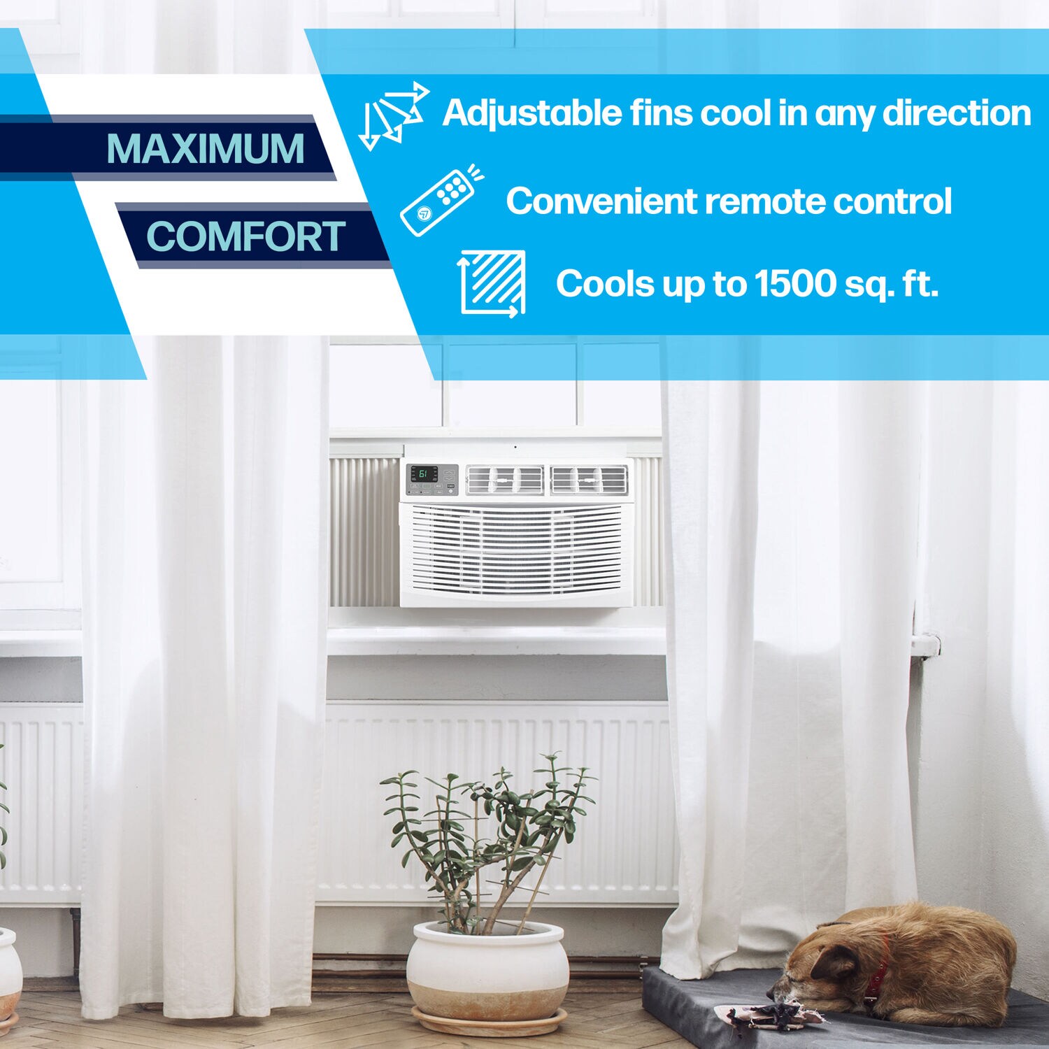 Arctic Wind 1500-sq ft Window Air Conditioner with Remote (230-Volt ...