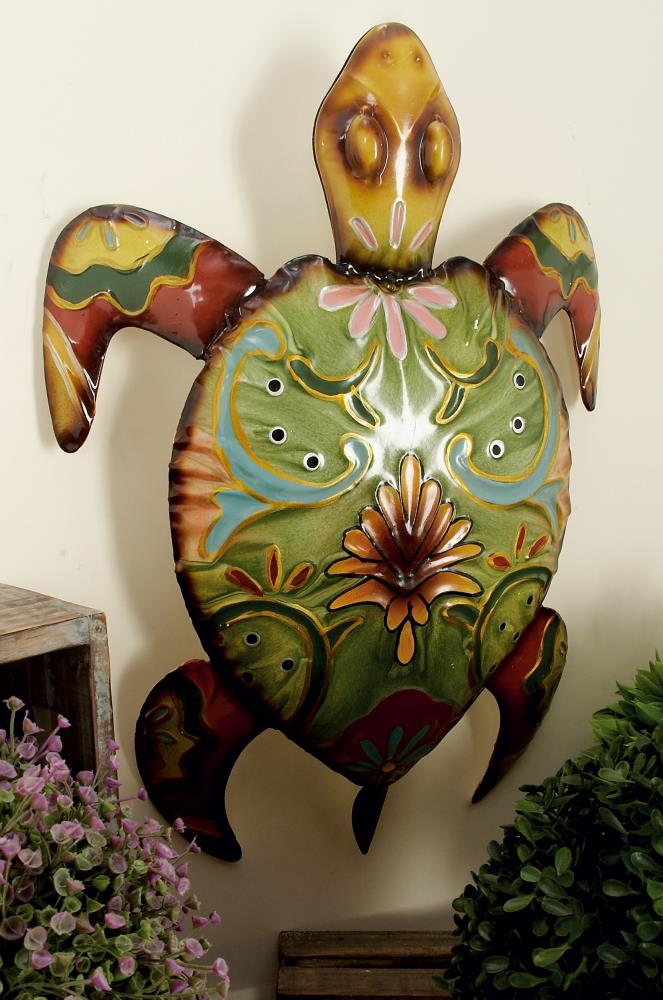 Grayson Lane 19-in W x 22-in H Metal Turtle Animals Wall Sculpture in ...