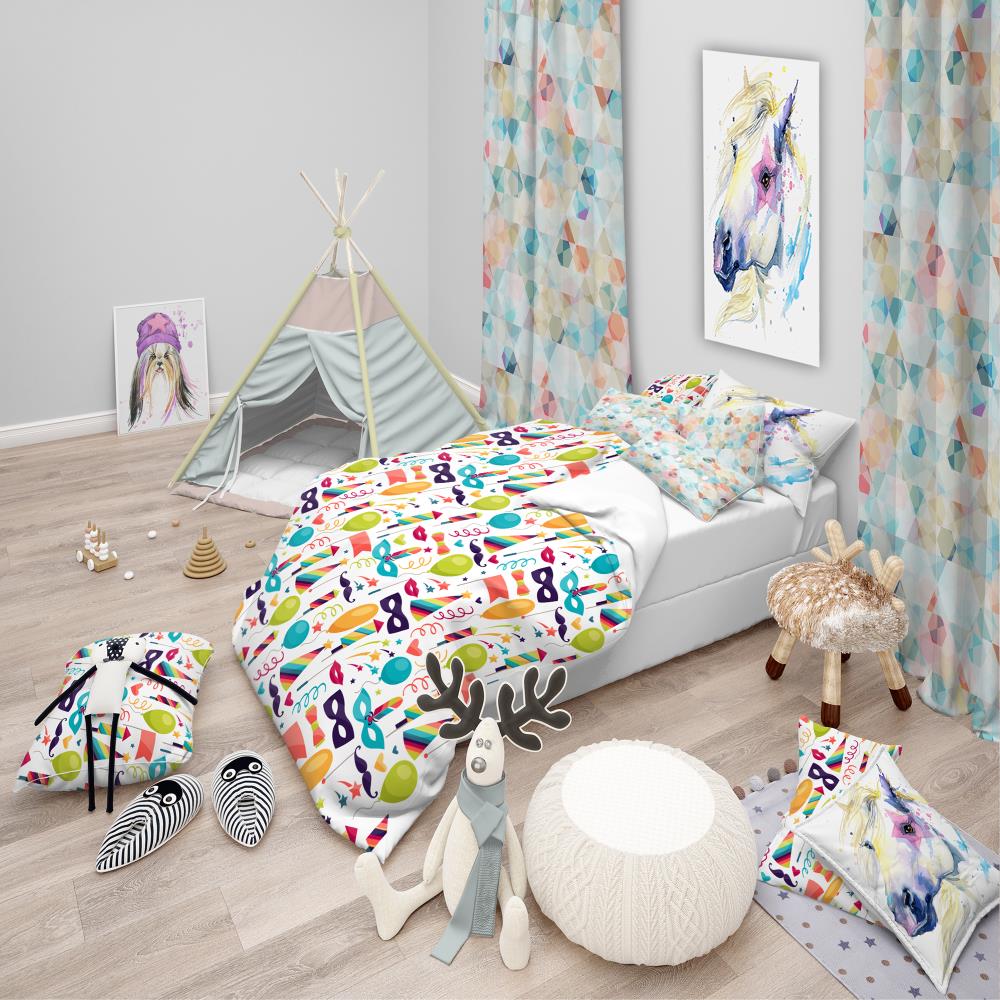Designart BED18881-T 3 -Piece White Twin Duvet cover Set