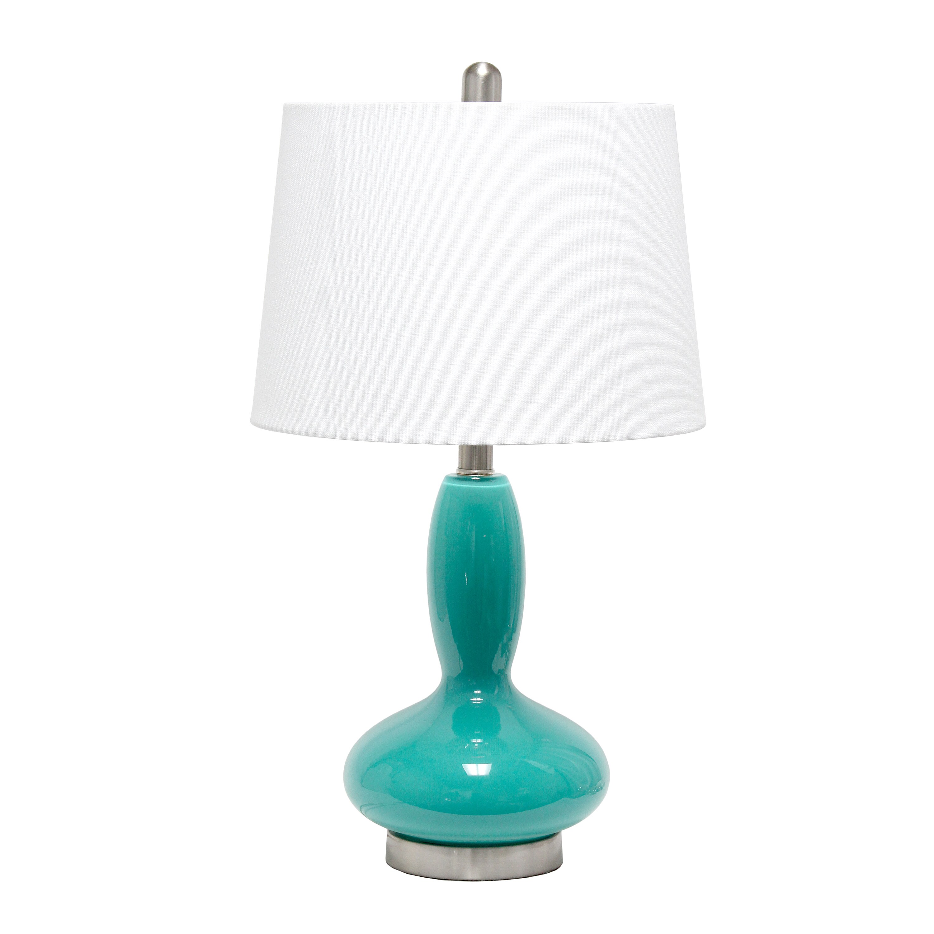 Lalia Home LHT-1003-TL Classix 23.5-in Teal Blue LED Rotary socket Table Lamp with Fabric Shade