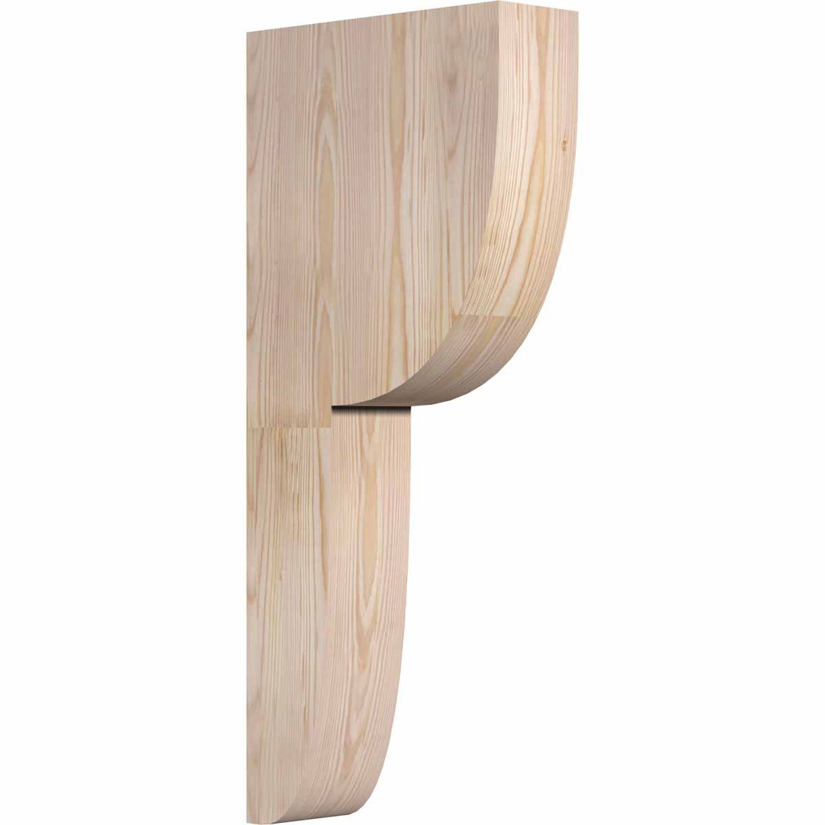 Ekena Millwork COR04X12X28CRE00RDF 4-in x 12-in x 28-in Crestline Unfinished Douglas fir Wood Paintable/Stainable Corbel