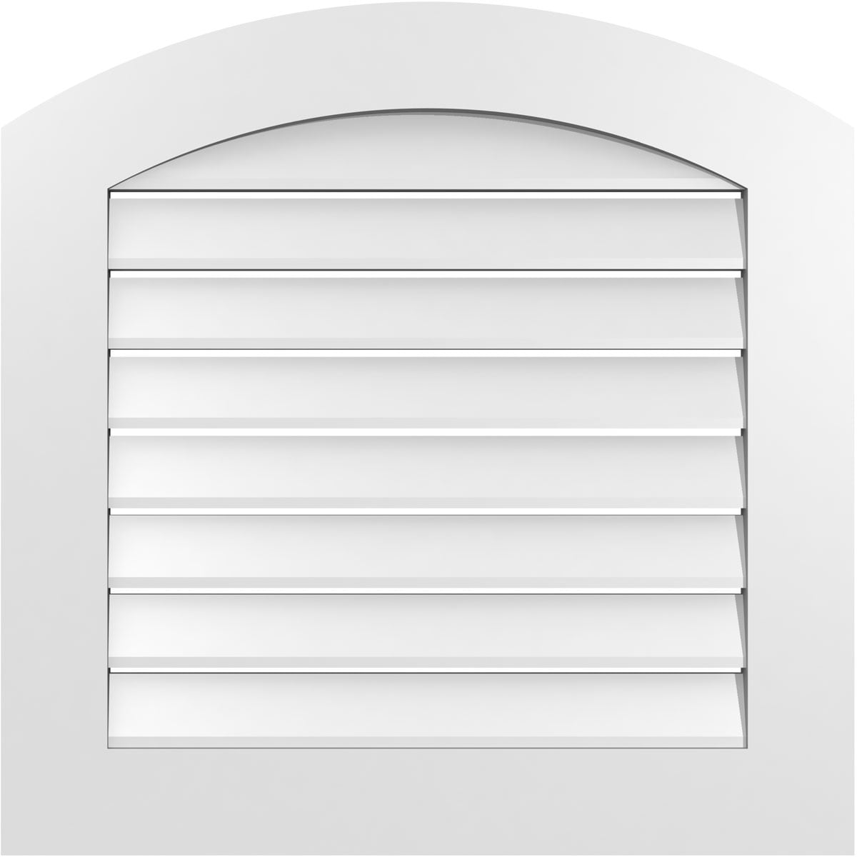 Ekena Millwork GVPAR28X2801SF 28-Inches x 28-Inches Off-white Round top PVC Gable Louver Vent