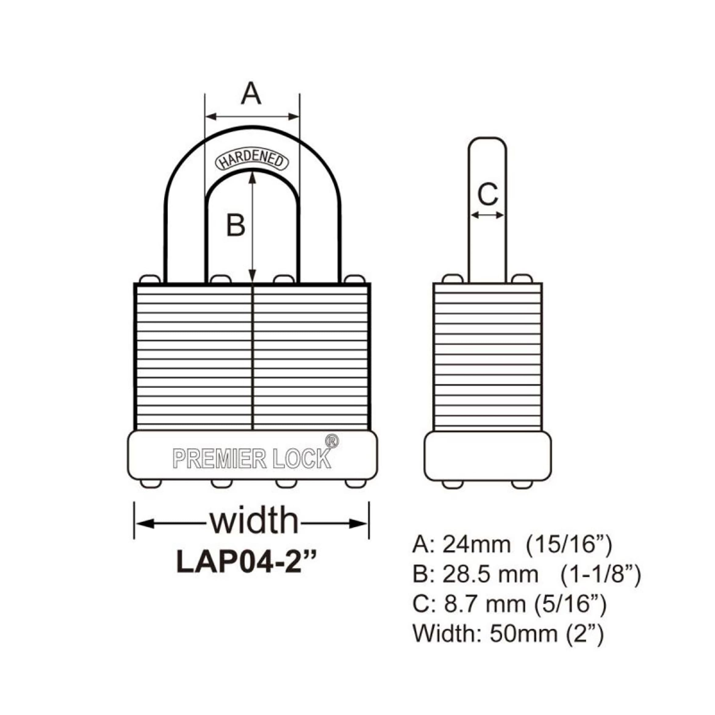 Premier Lock LAP04-KA-6 Padlocks-Locks-Cables - View #4