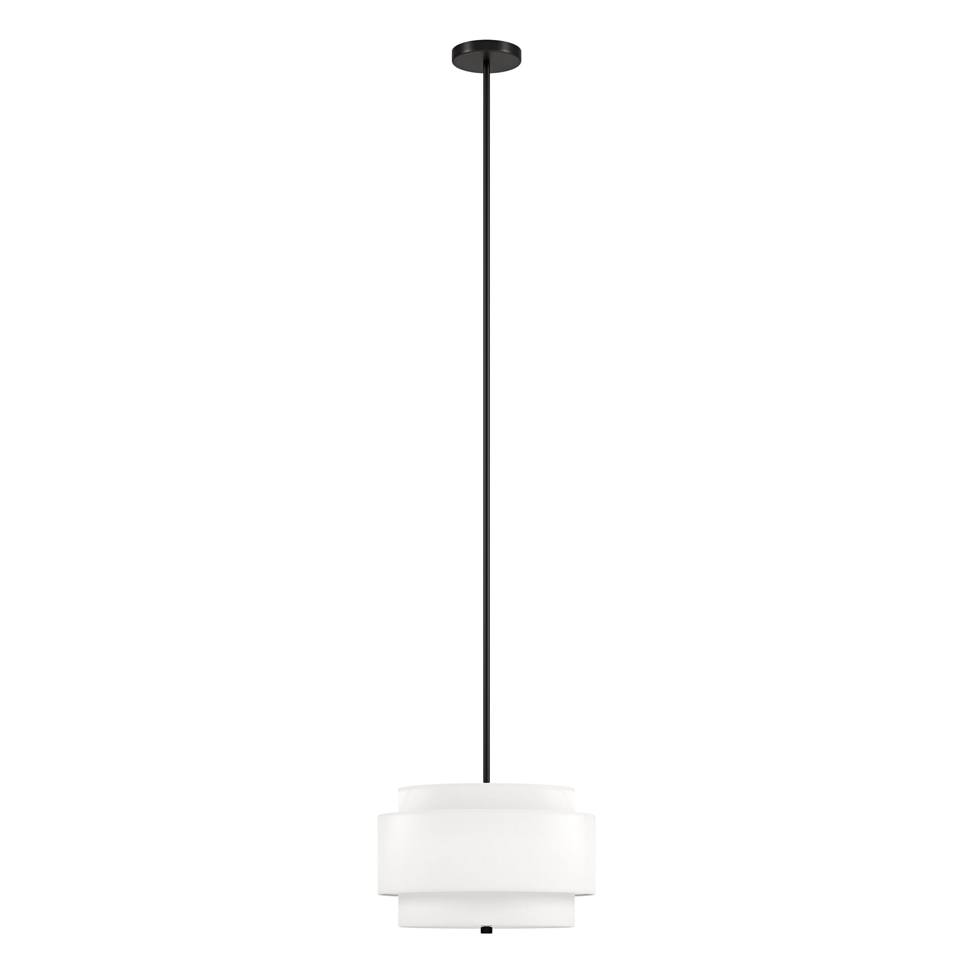 Hailey Home PD2155 Solomon 2 -Light Blackened Bronze/White Modern/contemporary Drum Medium Hanging Pendant light