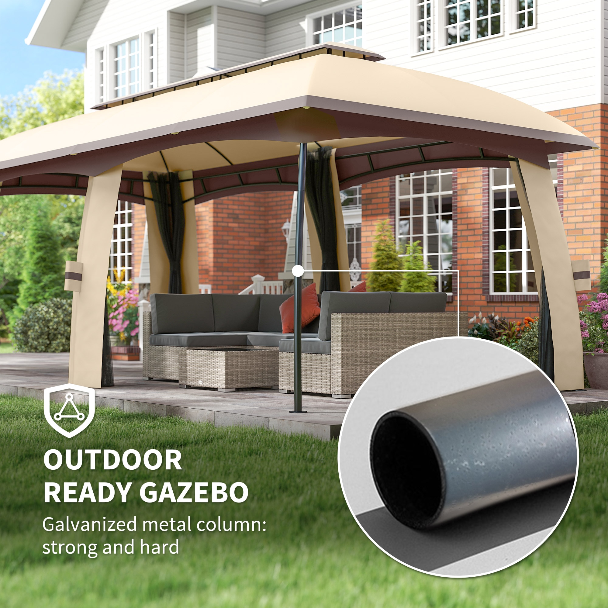 Outsunny 84C-365V03BG Wood-Resin-Gazebos - View #6