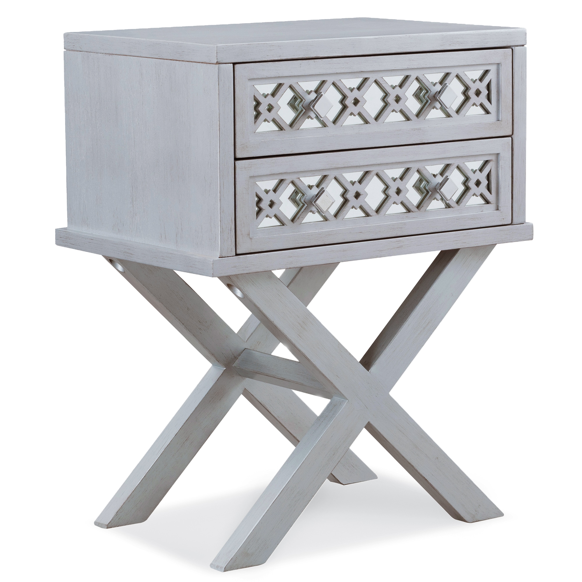 Leick Home 10082-SV Favorite Finds Silver Leaf Poplar Nightstand