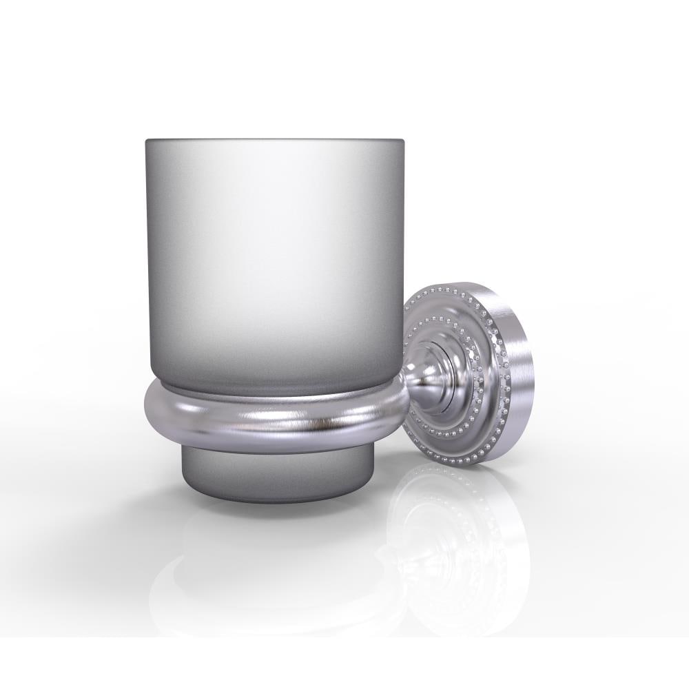 Allied Brass DT-66-SCH Dottingham Satin Chrome Brass Tumbler and toothbrush holder