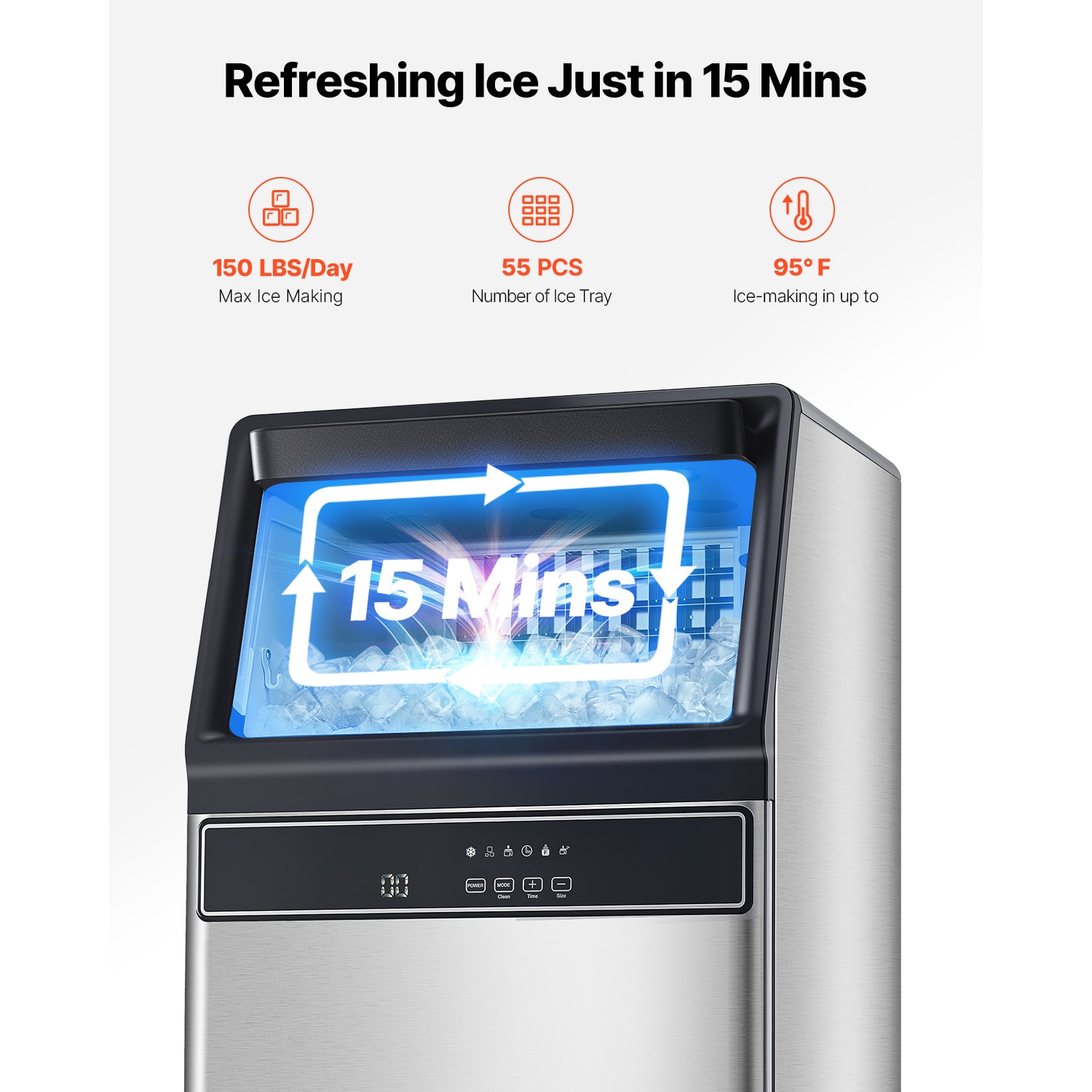 VEVOR QPJ12JK-300A60HZ1V1 Ice-Makers - View #3