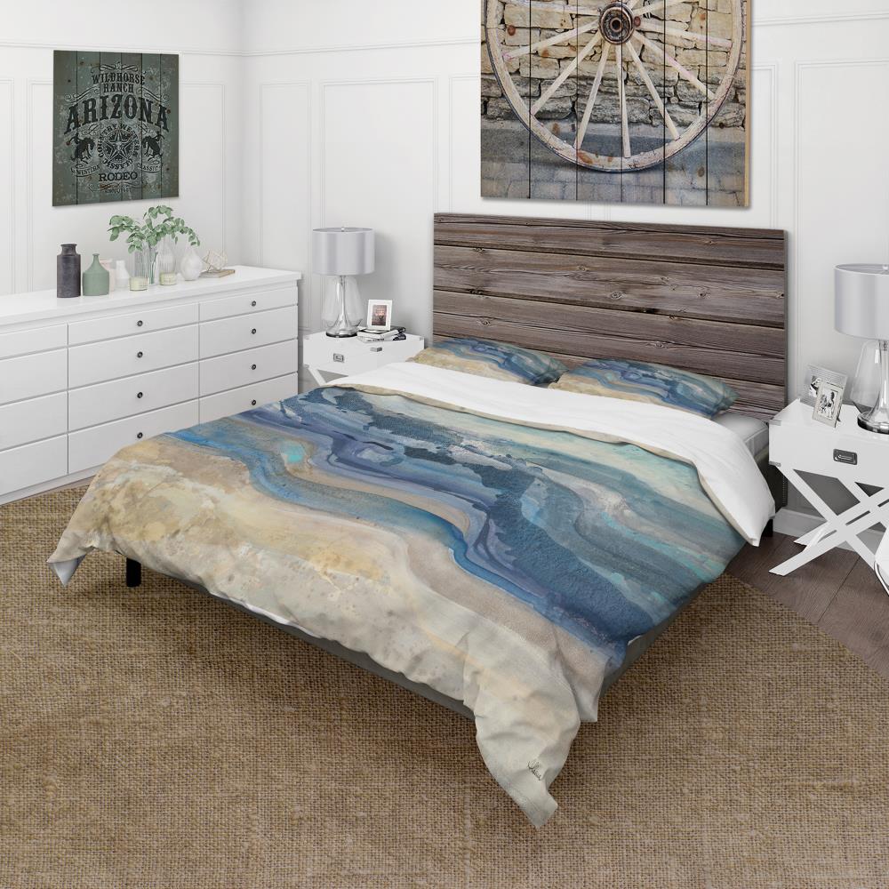 Designart BED30114-T 3 -Piece Blue Twin Duvet cover Set