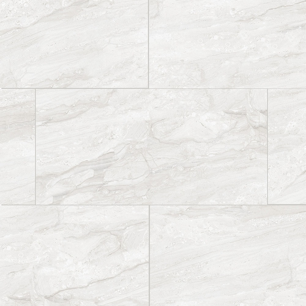 Ivory Cream 24-in x 48-in Polished Porcelain Marble Look Floor and Wall Tile (15.5-sq. ft/ Piece) | - Elida Ceramica LWSSMMIC2448P