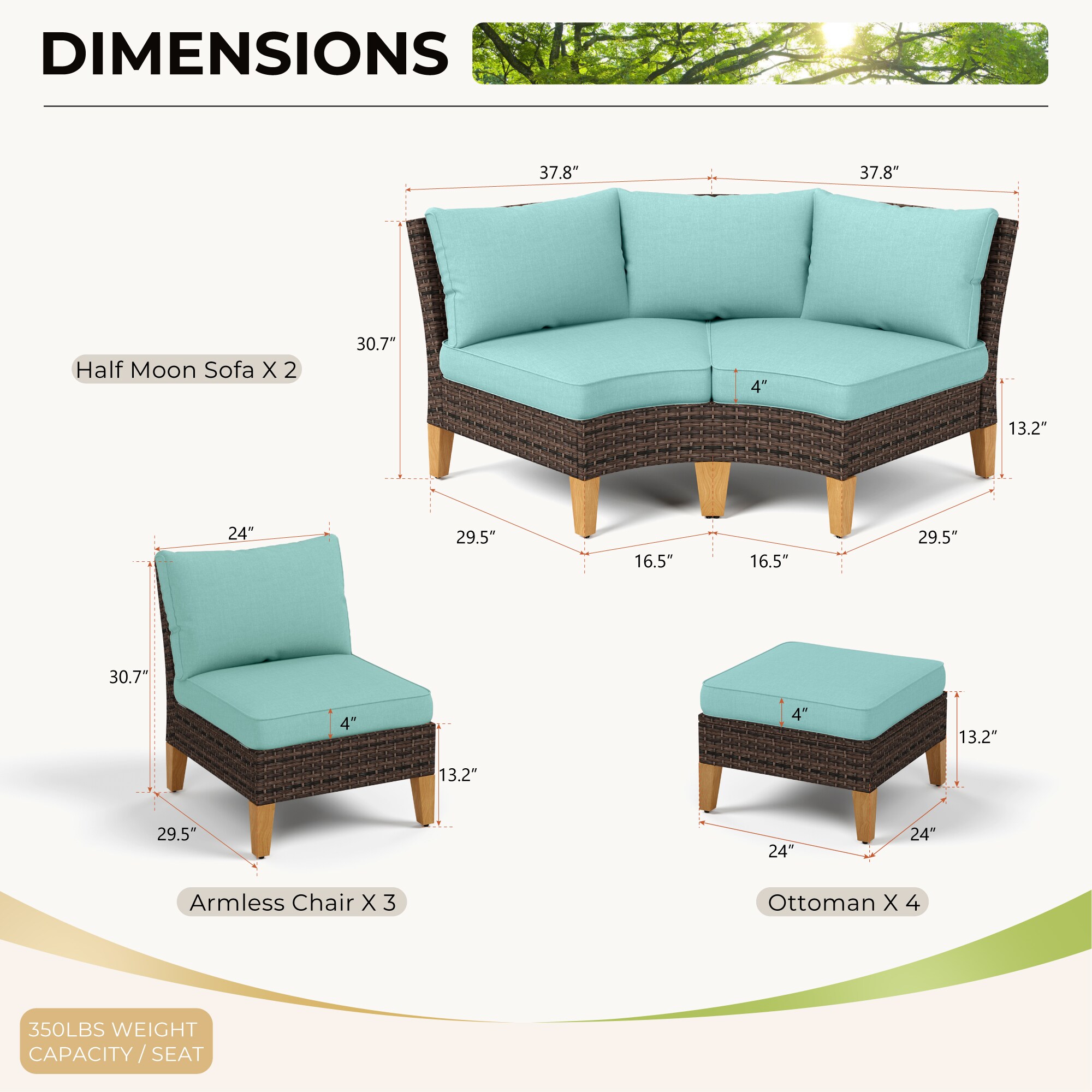 Sunshine Valley CR006-24-11-BU Patio-Conversation-Sets - View #2