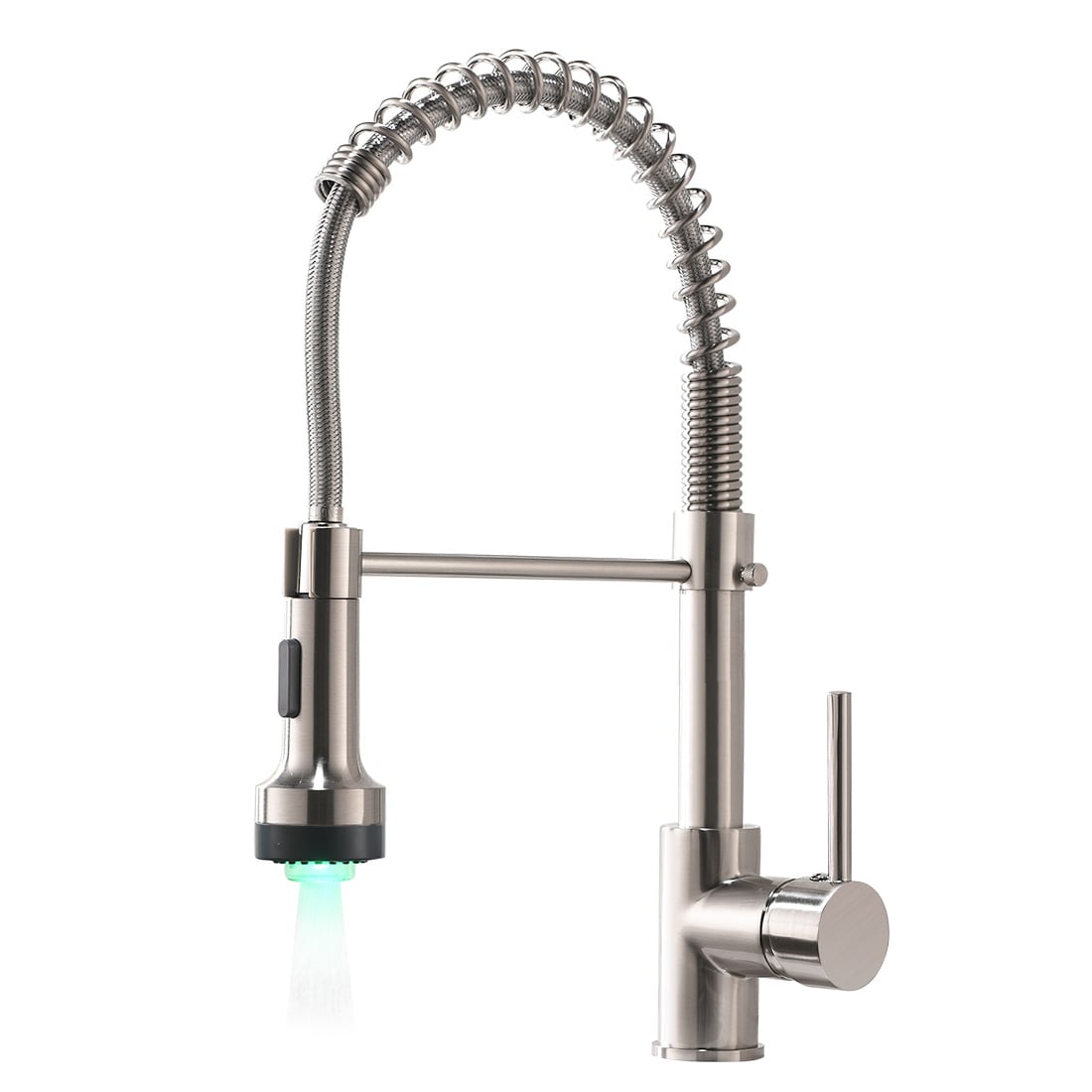 Flynama XY-Q-289N-45 Brushed Nickel Single Handle Deck-mount Pull-down Kitchen Faucet with Sprayer