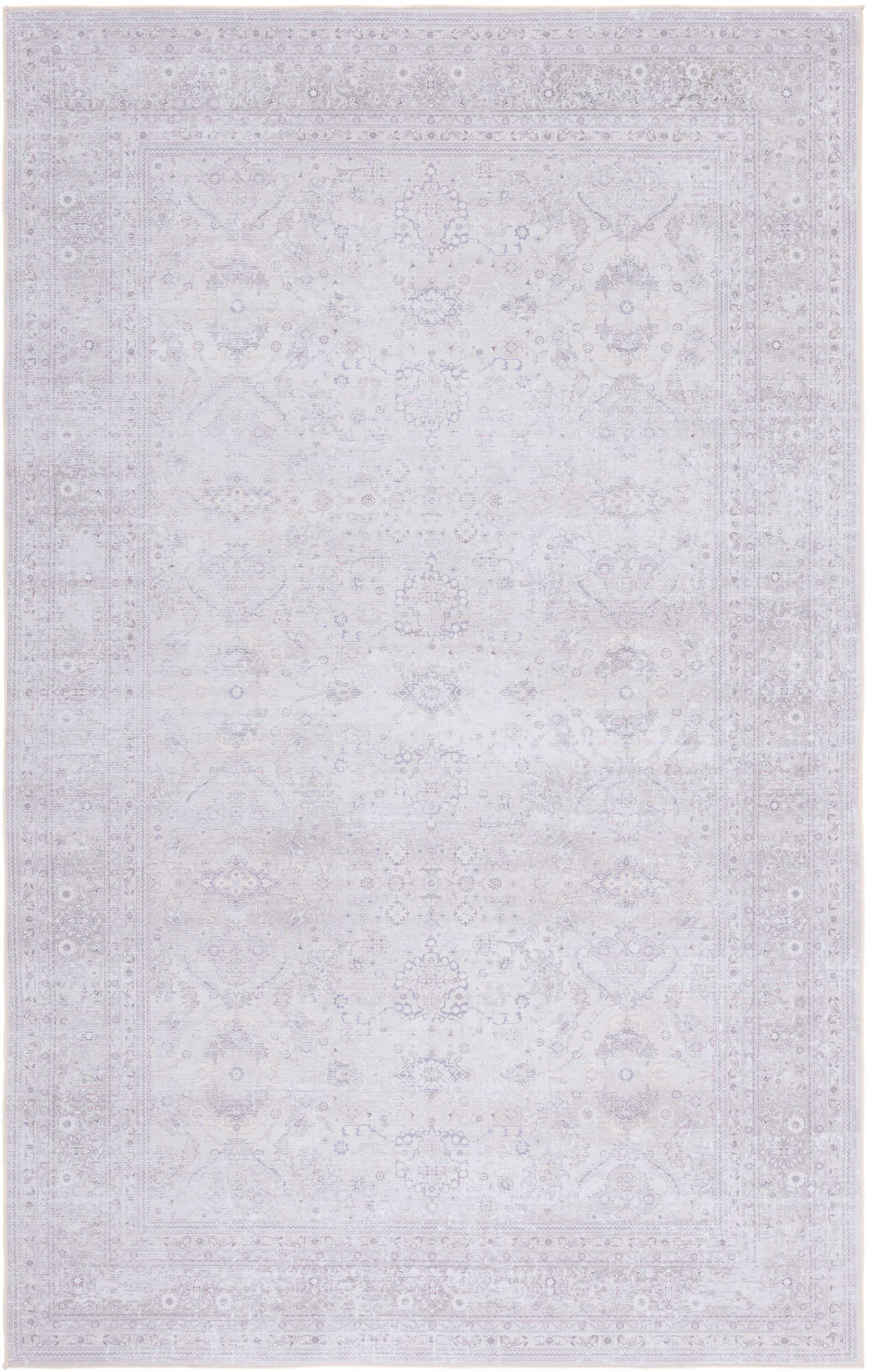 Ivory Elegance 6' x 9' Synthetic Machine Washable Rug