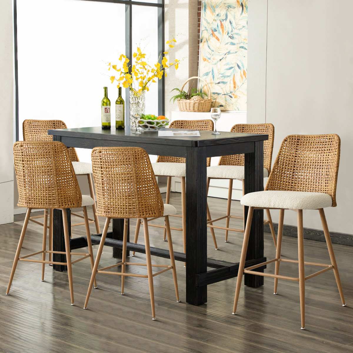 Maison Boucle NICE-MIDBAR-OAK-6 stools - View #2