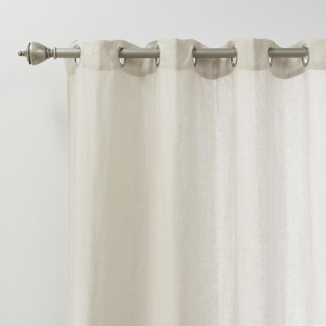 Semi Sheer Top Tab Curtain Panel Pair, Shower Curtain Sheer Top Panel