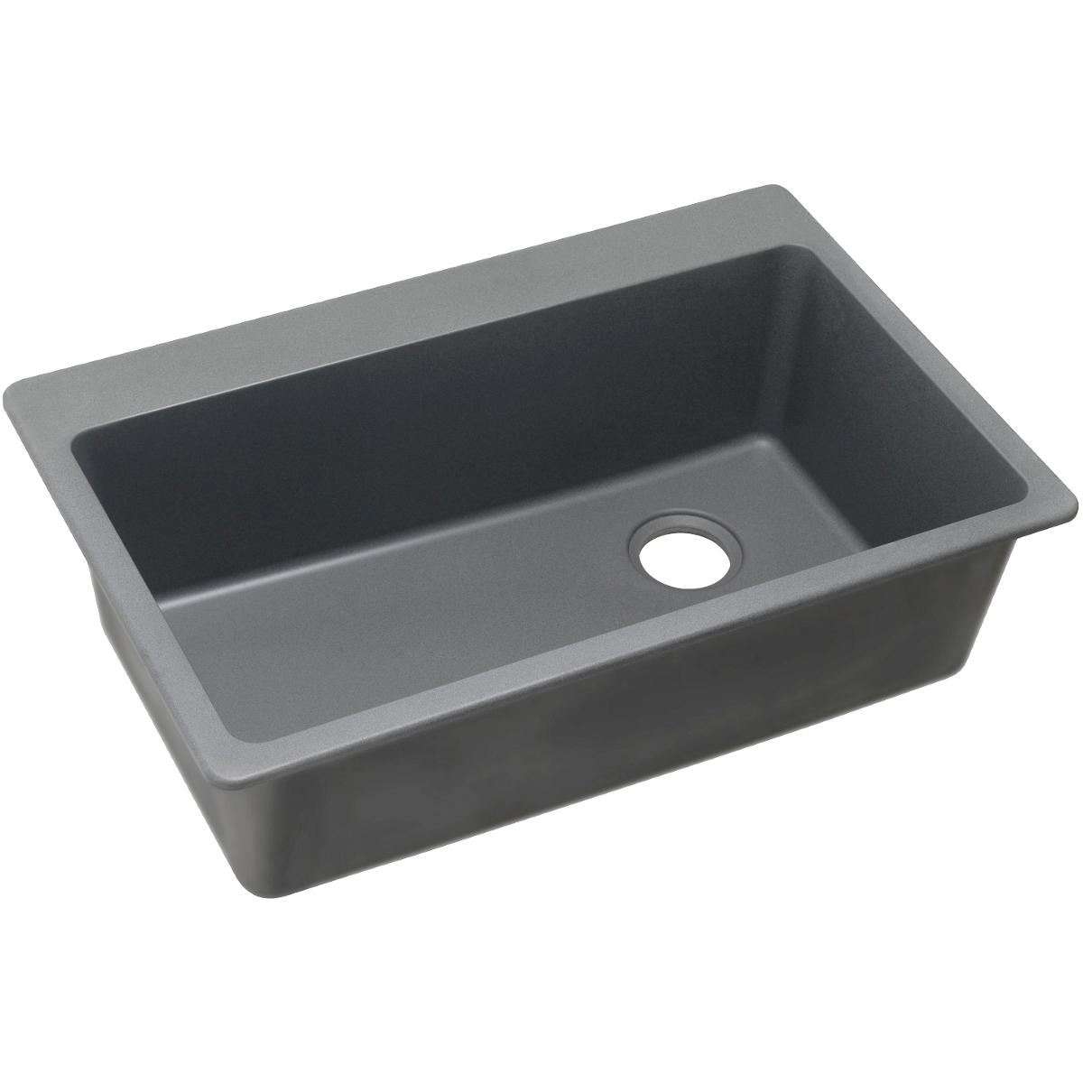 Elkay ELG13322GS0 Quartz Drop-in 33-in x 22-in Quartz Single bowl Kitchen Sink