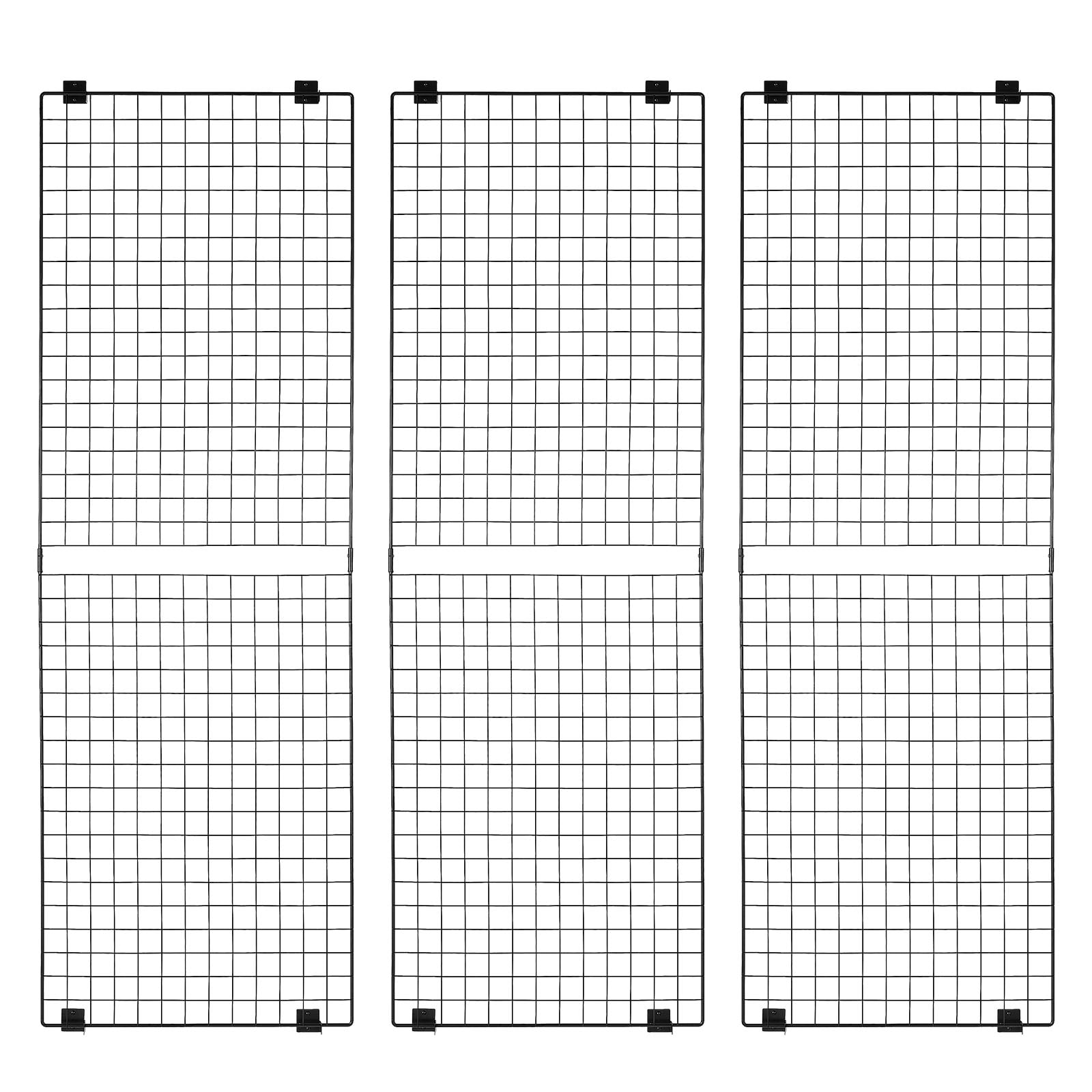 VEVOR 3 Packs Grid Wall Panels 3 -Pack Black Screw Utility rack 20-lb Capacity