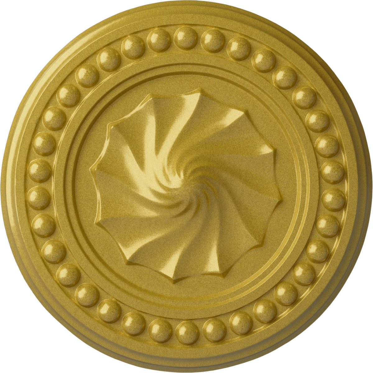 Ekena Millwork CM15FORGS Foster Shell 15.75-in W x 15.75-in L Painted Rich Gold Polyurethane Whole Ceiling Medallion