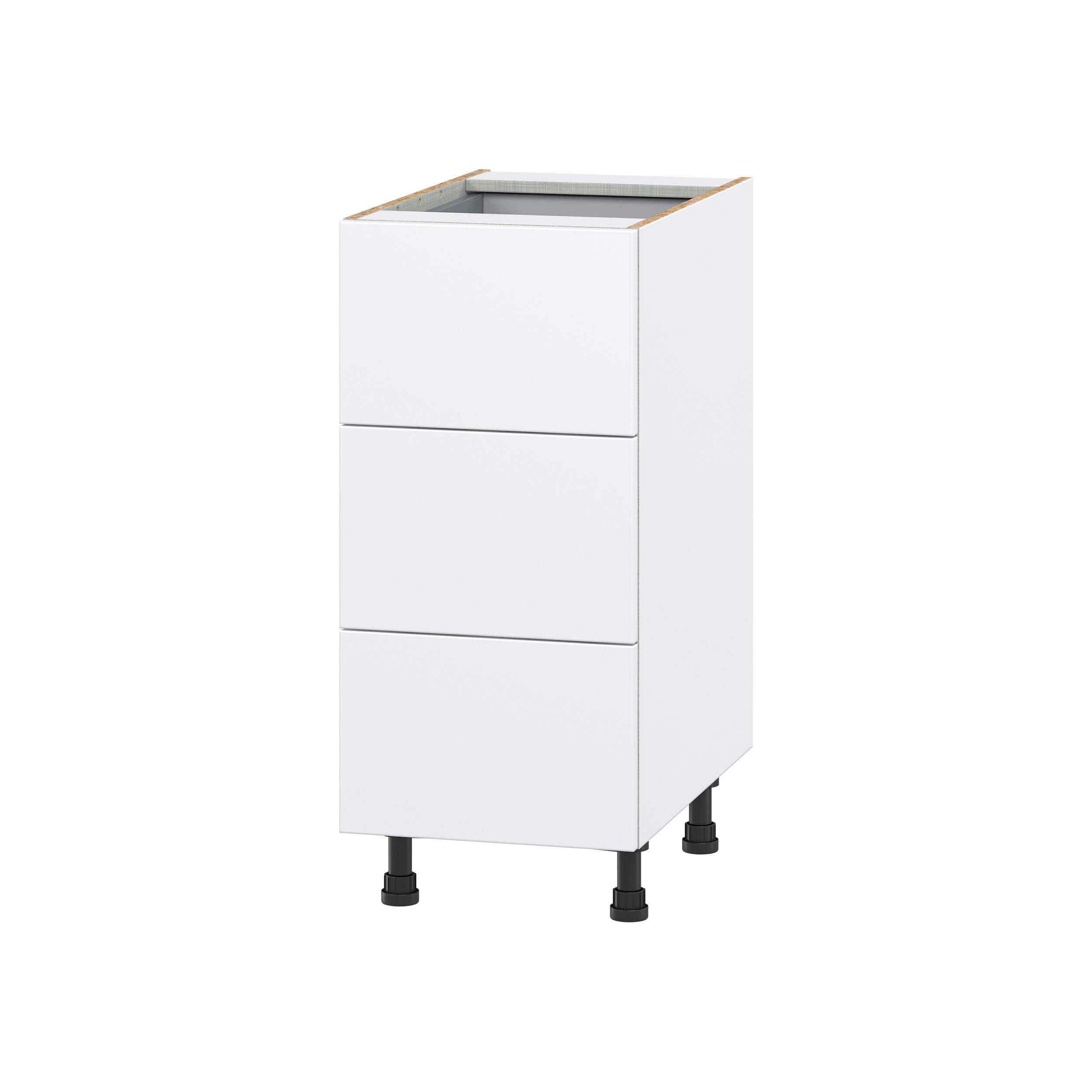 Hugo&Borg DSB3DA15I1-LA Lasalle 15-in W x 34.5-in H x 24-in D Bright White Slab 4 -Drawers Drawer Base Fully assembled Cabinet (Flat Panel Slab)
