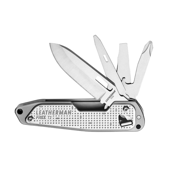 Leatherman FREE T2 Multi-Tool - Stainless Steel Pocket Size with 420HC  Knife, Pry Tool, Package Opener, and Screwdrivers - Full Size, Stainless  Steel Finish in the Multi-Tools department at