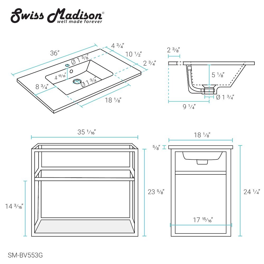 Swiss Madison SM-5-BV553G Bath-Vanity-Combo - View #7
