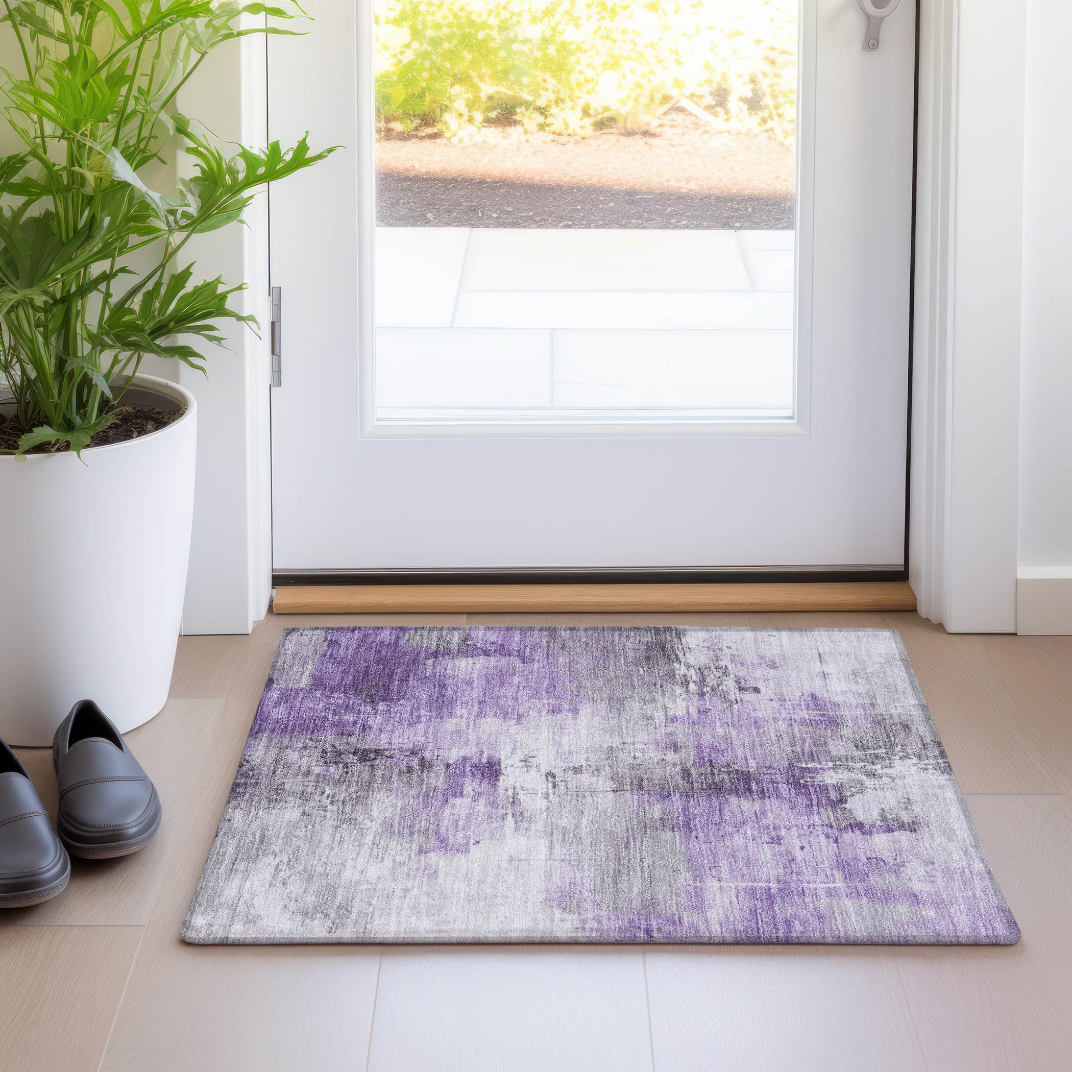 Addison Rugs ACN1671PP20X30 Chantille ACN1671PP 1 x 2 (ft) Loomed Purple Rectangular Indoor/Outdoor Machine washable Pet Friendly Area rug