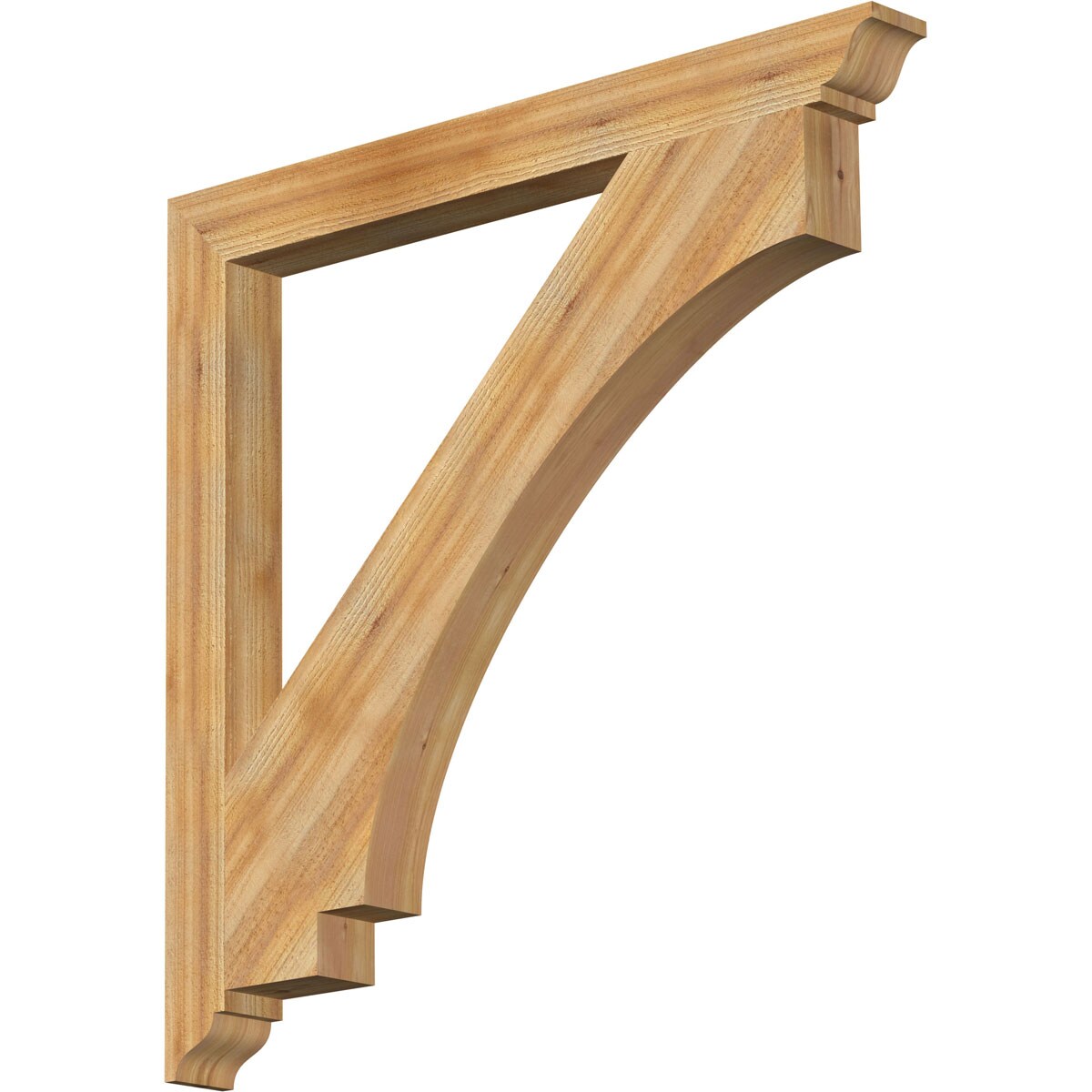 Ekena Millwork BKT04X44X44IMP01RWR Imperial traditional rough sawn 4-in x 44-in x 44-in Western red cedar Brown Wood Standard bracket