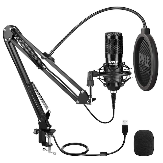 Pyle Desktop USB Podcast Microphone Kit in the Public Address System Parts  & Accessories department at