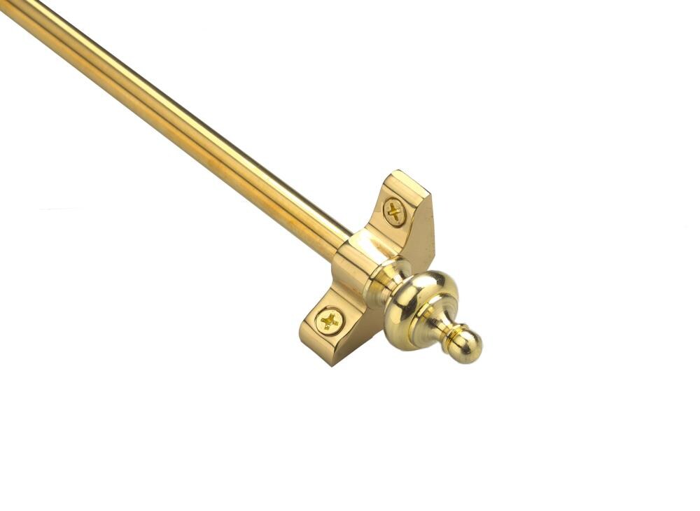 R01P SET OF 13 3/8" POLISHED BRASS PINE FINIAL STAIR RODS 