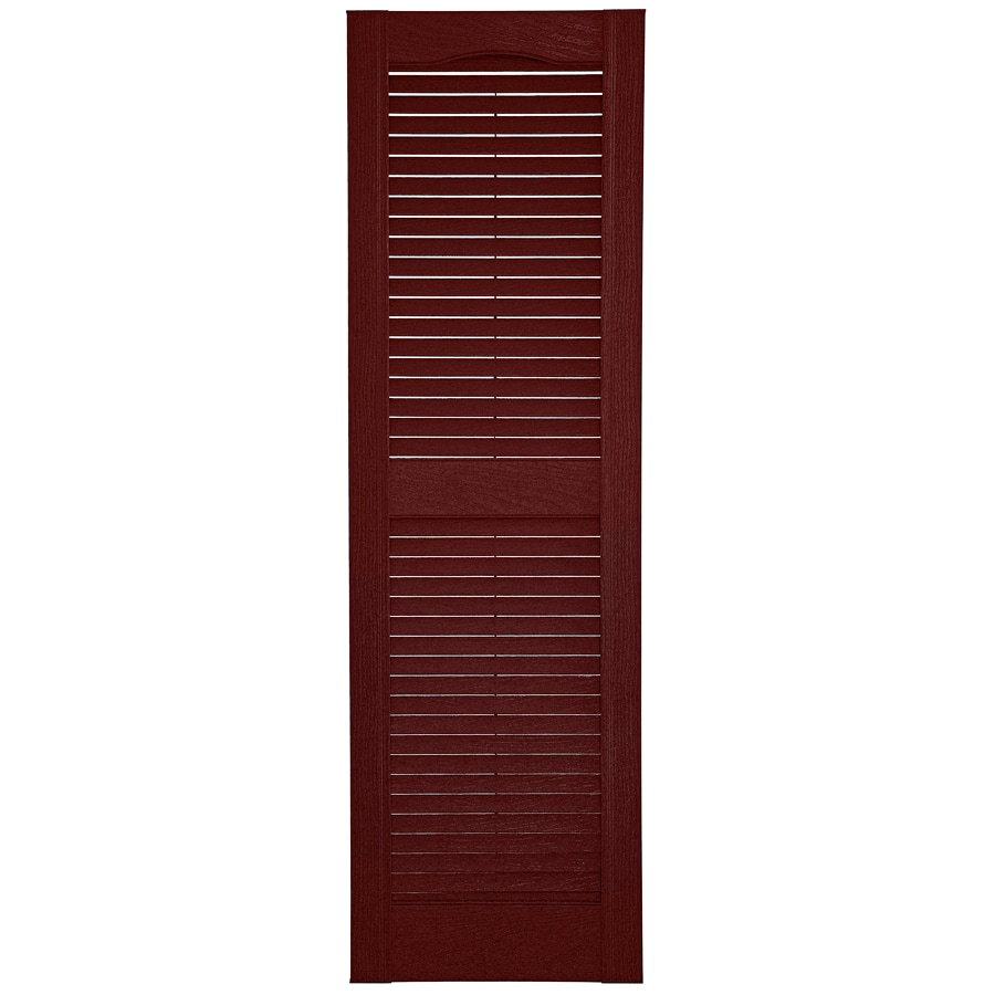 Custom Shutters llc. L514057BU 2-Pack 14.5-in W x 57-in H Burgundy Louvered Vinyl Exterior Shutters