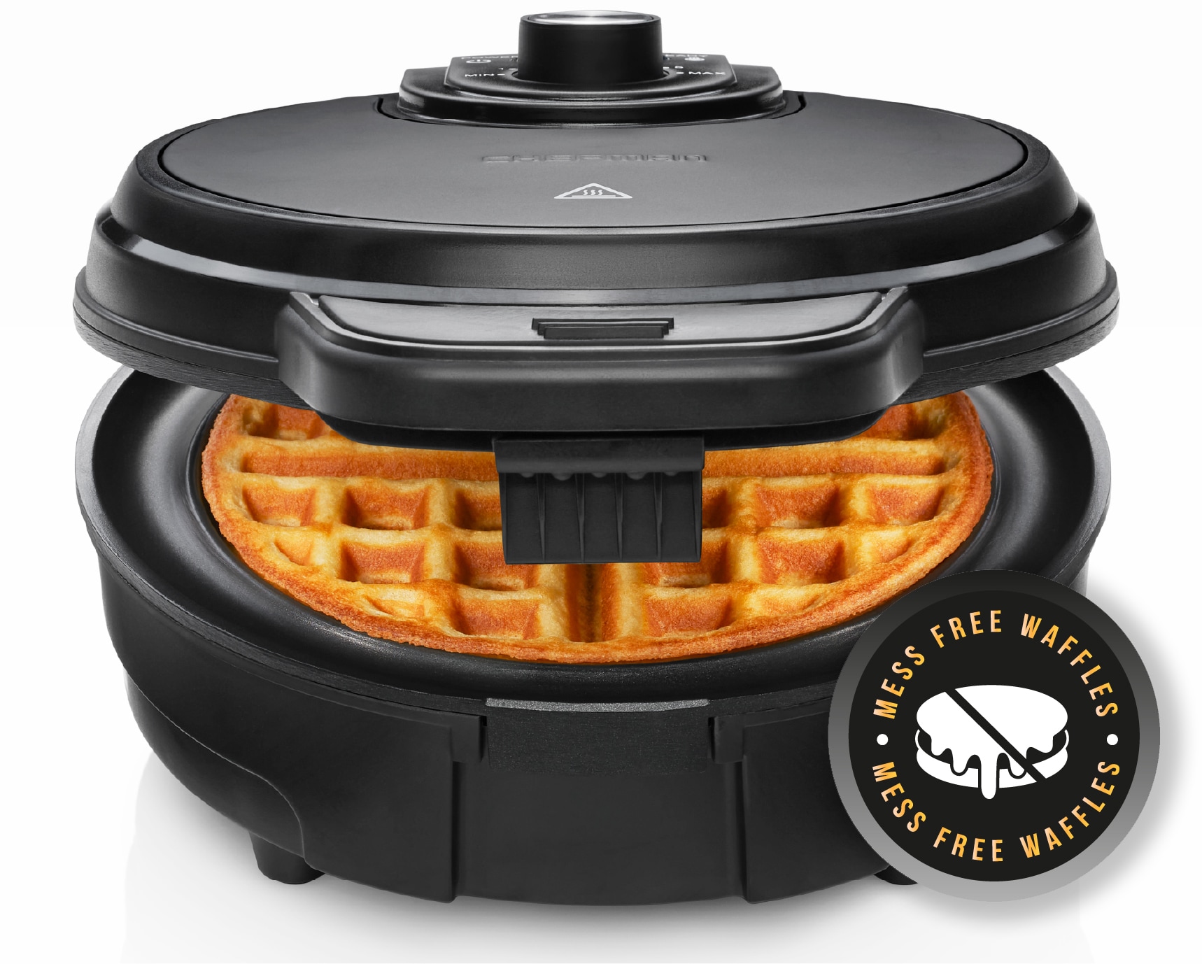 West Bend Waffle Maker, 7-Inch Belgian Waffle Iron 180-Degree Flip with  PTFE-Free Non-Stick Plates, Vertical Storage and Non-Skid Rubber Feet